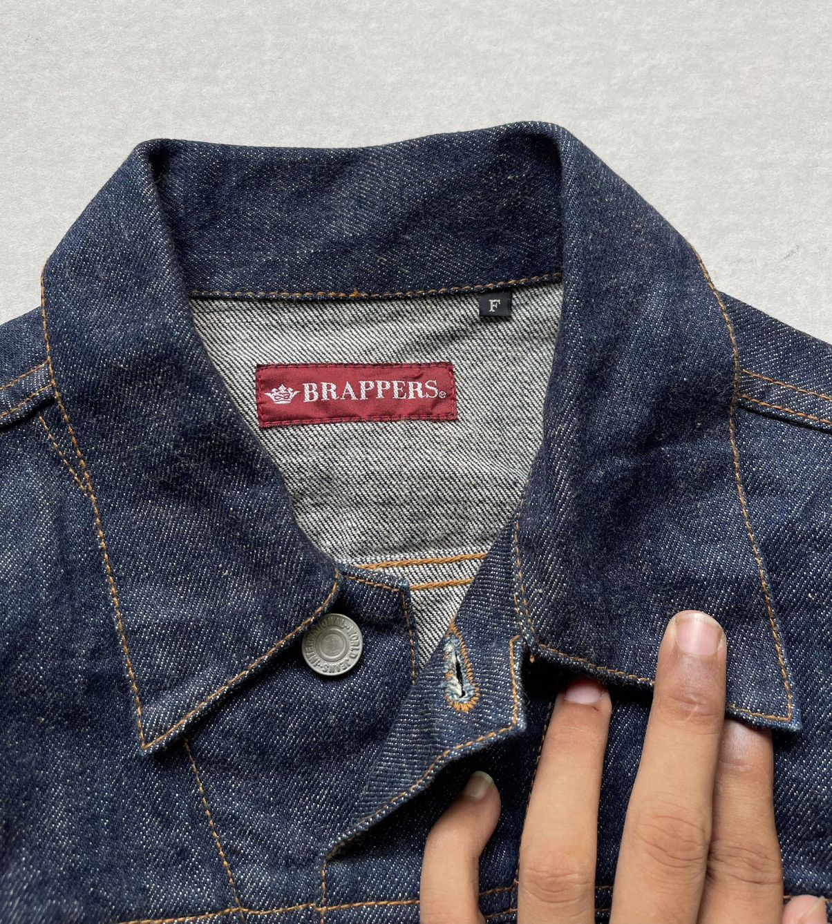 Japanese Brand 🔥VINTAGE BRAPPERS INDIGO DENIM TRUCKER JACKET Size US S / EU 44-46 / 1 - 6 Thumbnail
