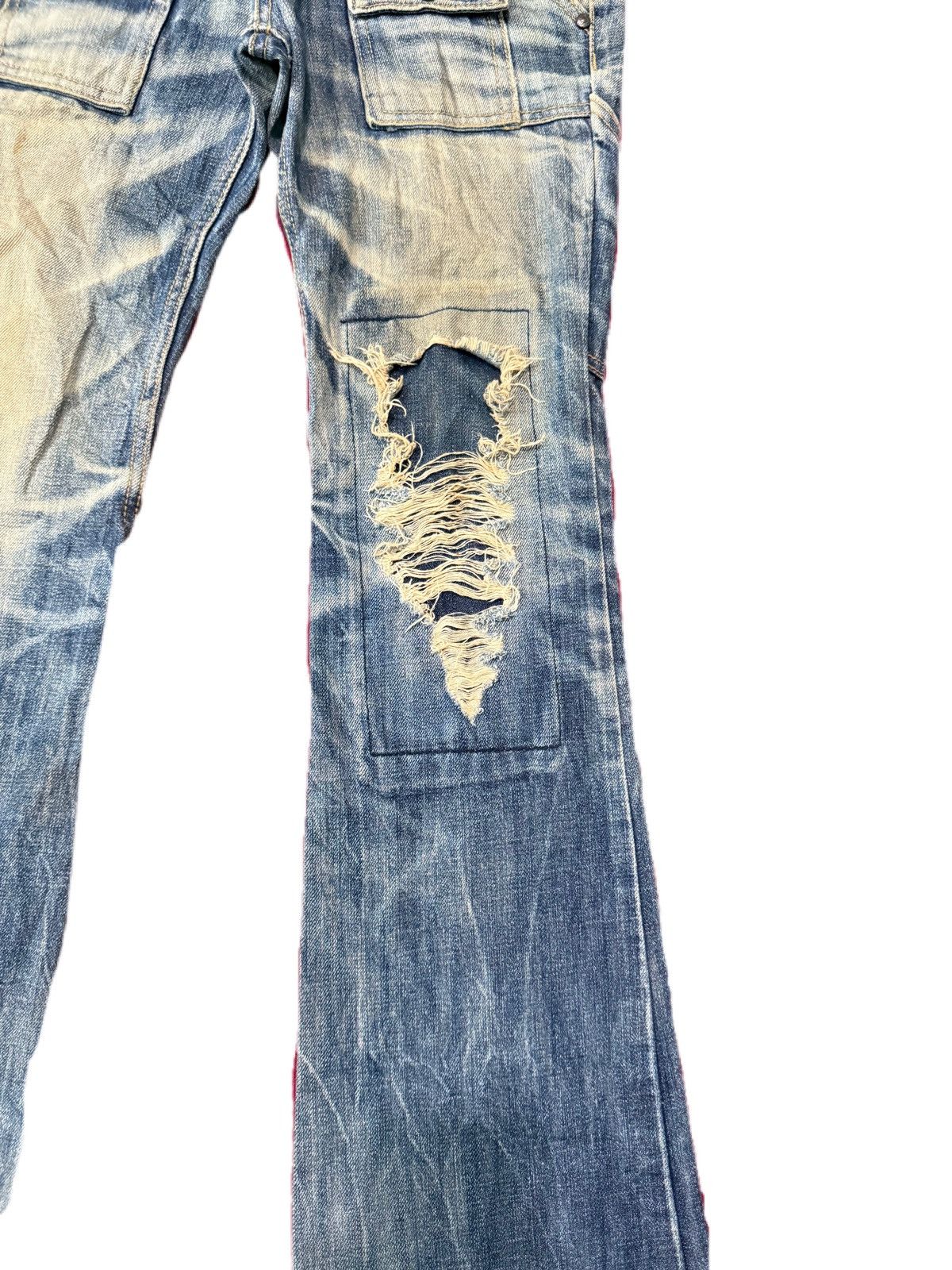 If Six Was Nine Japanese Brand Super Flare Distress Ripped Denim Canva Rare Size US 28 / EU 44 - 2 Thumbnail