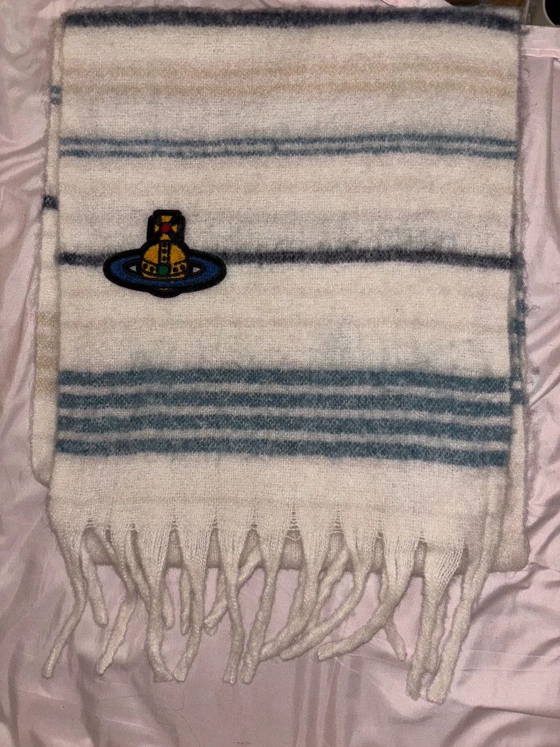 Vivienne Westwood Vivienne Westwood Saturn embroidered scarf, wool material Size ONE SIZE - 5 Thumbnail