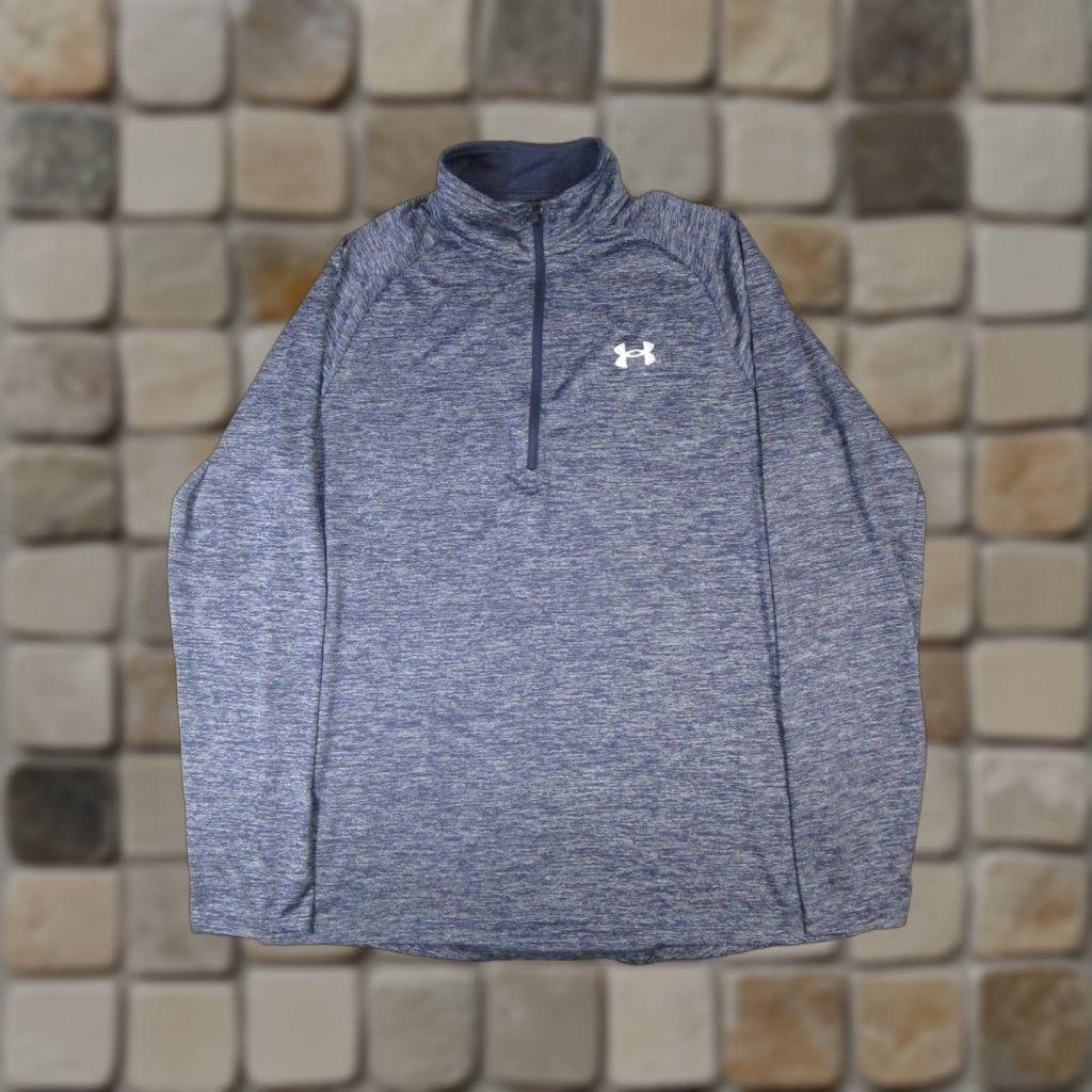 Under Armour Under Armour Mens Blue Running Quarterzip Sweater - Regular Size M, Mock Neck, Zip, Long Sleeve, Pullover, Activewear Size US M / EU 48-50 / 2 - 1 Thumbnail