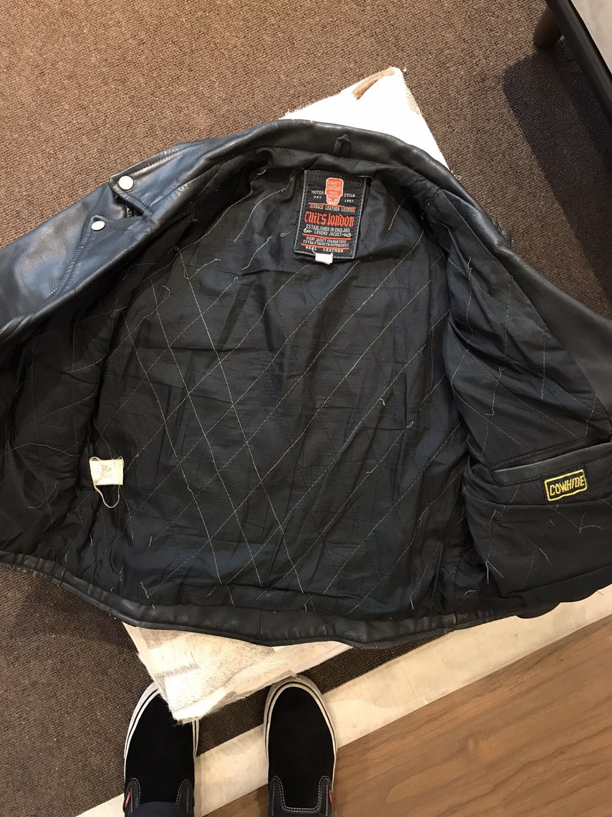Horween Leather Vintage Quirs London / RBC Leather Jacket Size L / US 10 / IT 46 - 2 Thumbnail