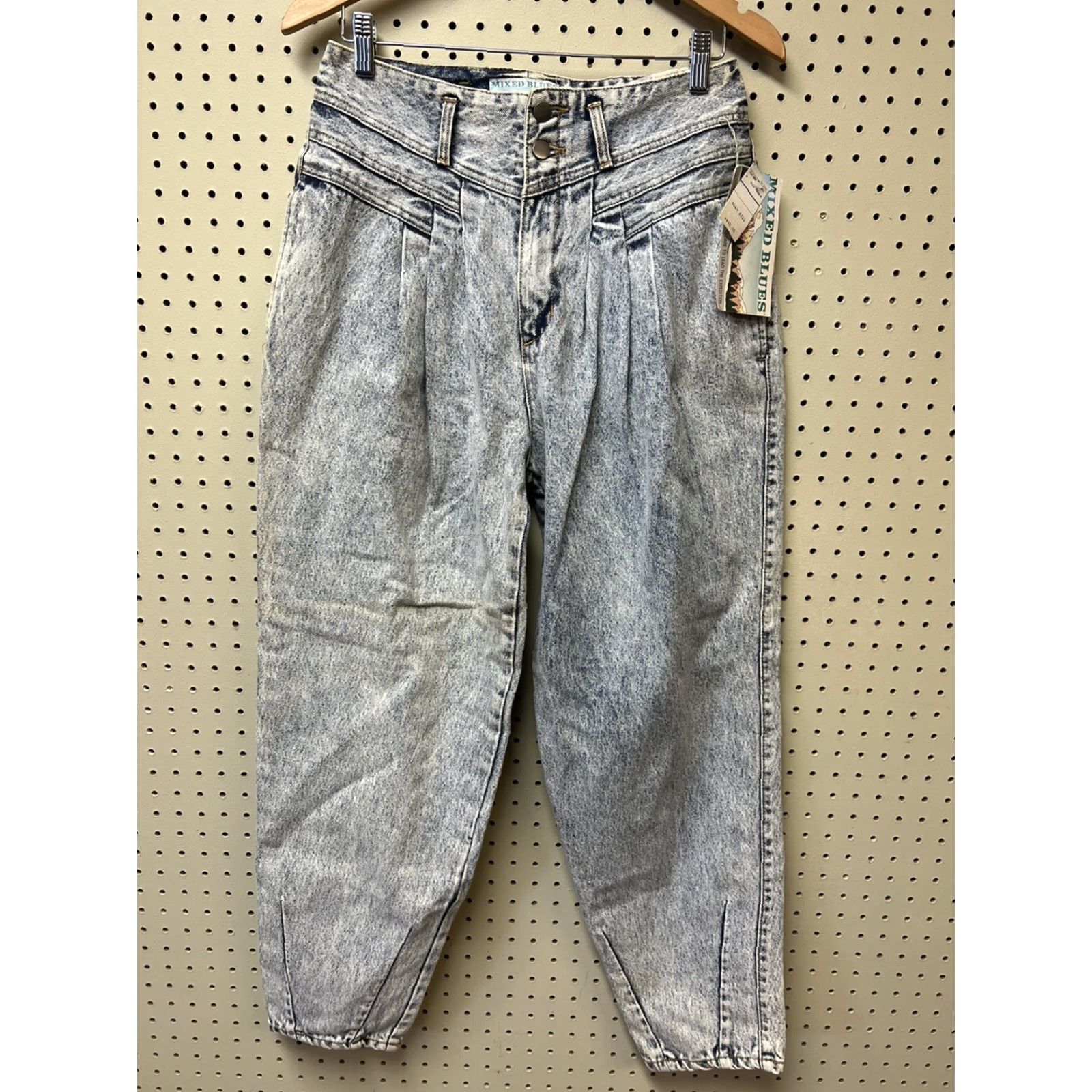 Vintage VINTAGE Mixed Blues Jeans Parachute Acid Wash Denim Womens 80s Sz 13 28”W Regular NOS Size 34" / US 12 / IT 48 - 5 Thumbnail