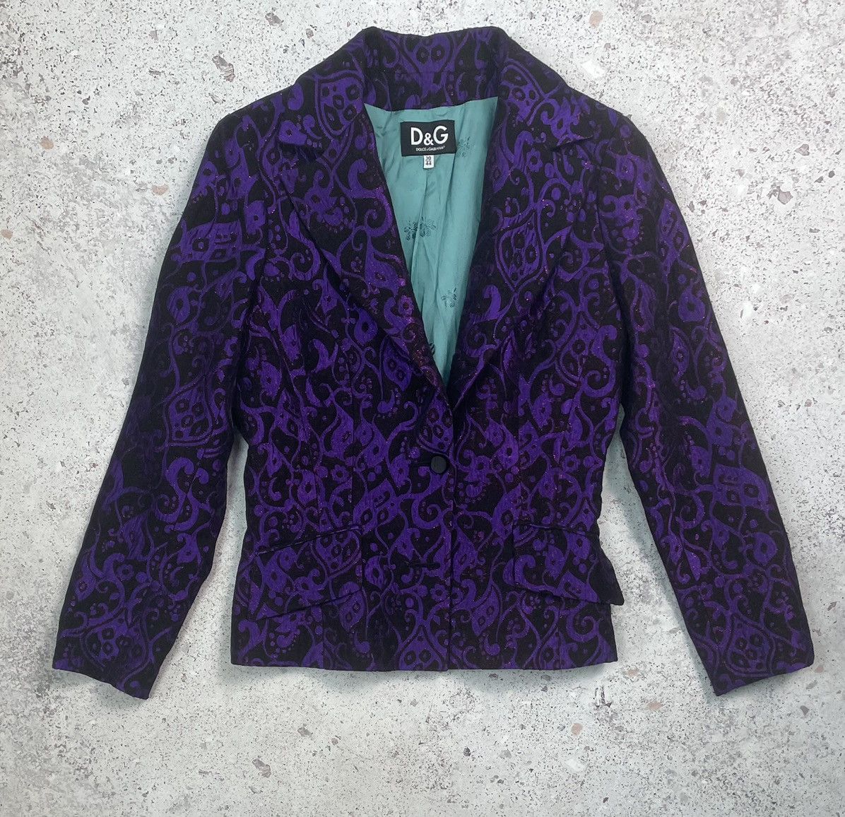 Dolce & Gabbana Dolce & Gabbana Vintage Graphic Blazer Women Purple 30 44 M Size M / US 6-8 / IT 42-44 - 2 Thumbnail