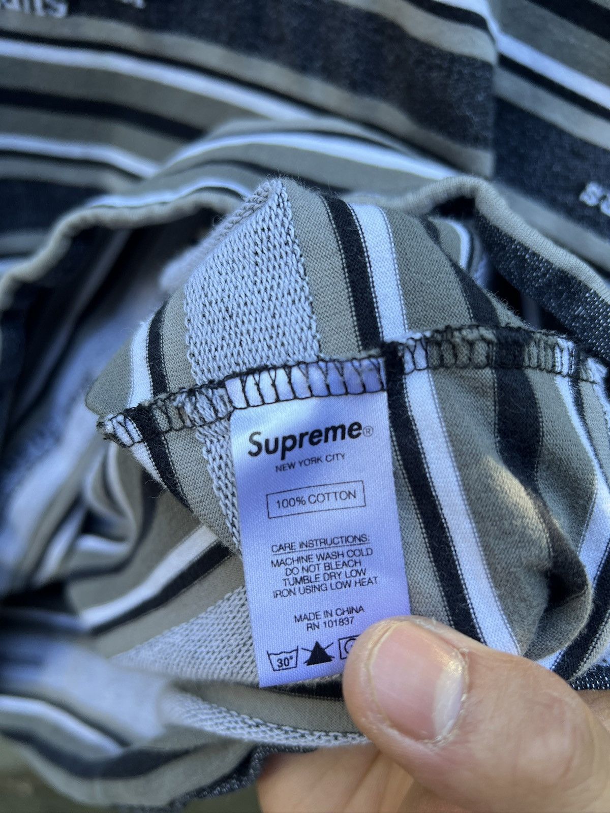 Supreme Supreme HQ Striped Tee FW18 Size US XL / EU 56 / 4 - 6 Thumbnail