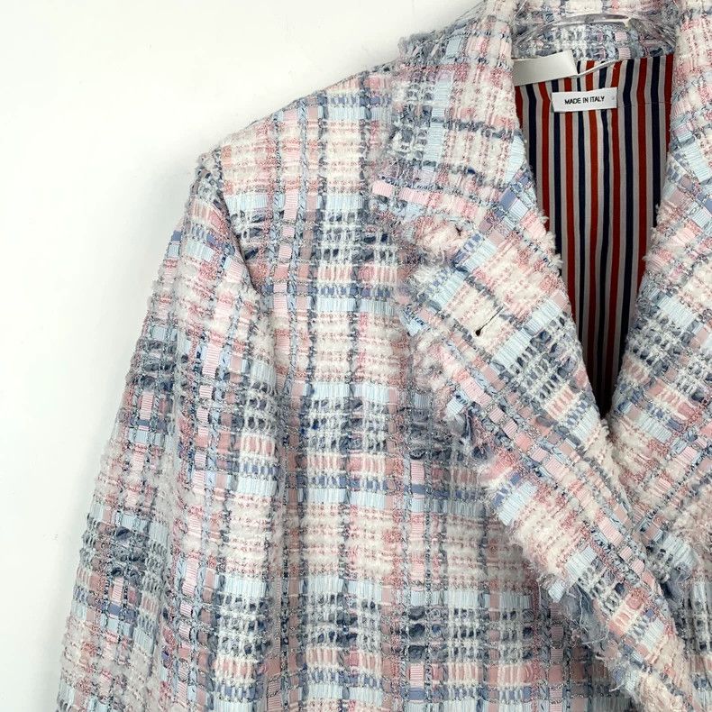 Thom Browne Thom Browne Color-blocked plaid tweed lapel double-breasted Size S / US 4 / IT 40 - 3 Thumbnail