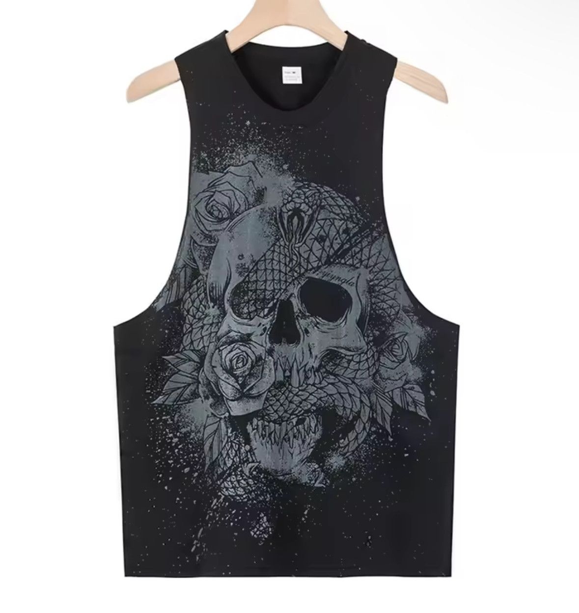 Japanese Brand Y2K Vintage Punk Skull Rose Flower Fitness Tank Top T-Shirt Size US XL / EU 56 / 4 - 1 Thumbnail