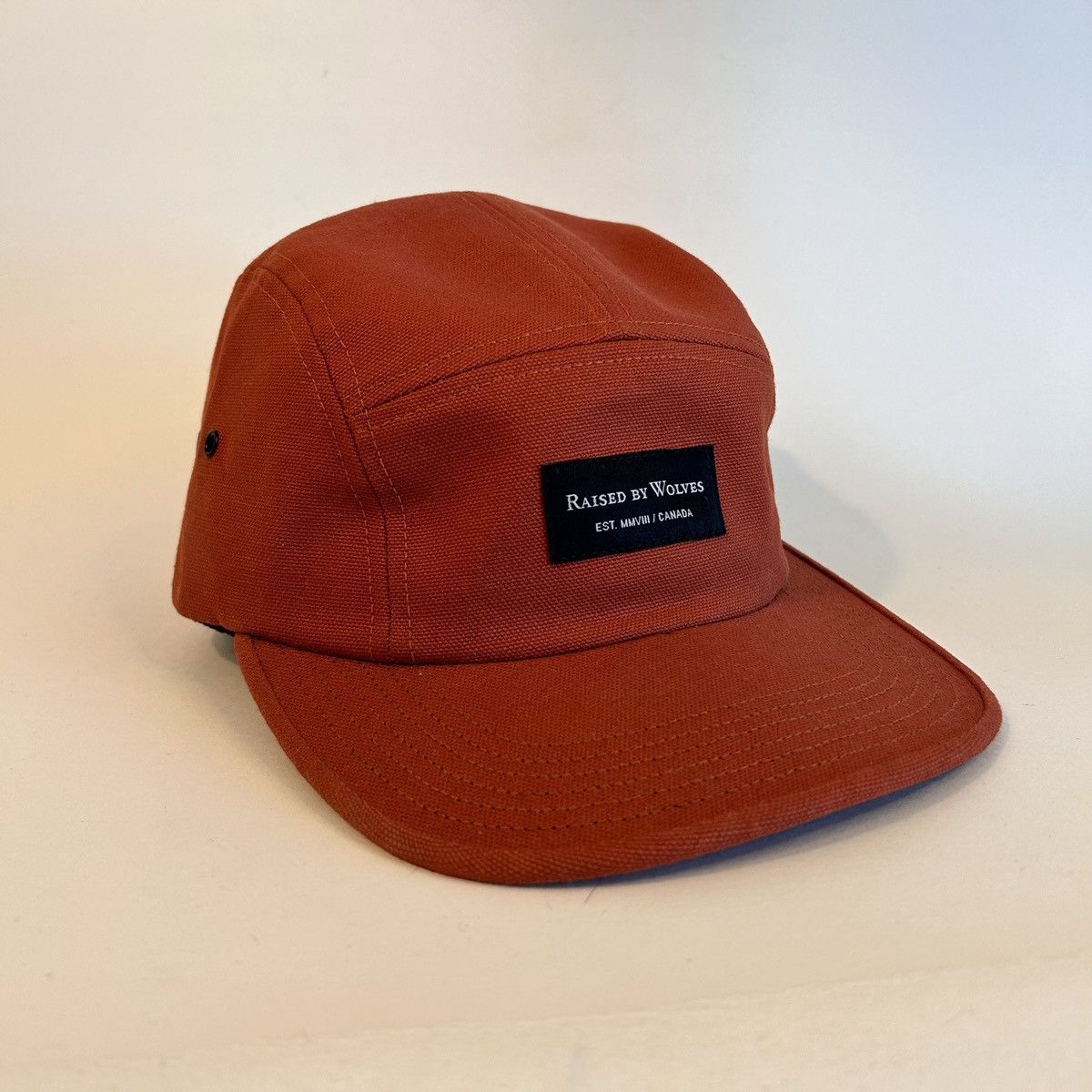 Vintage RARE Raised By Wolves 5 Panel Hat - Orange Duck Canvas