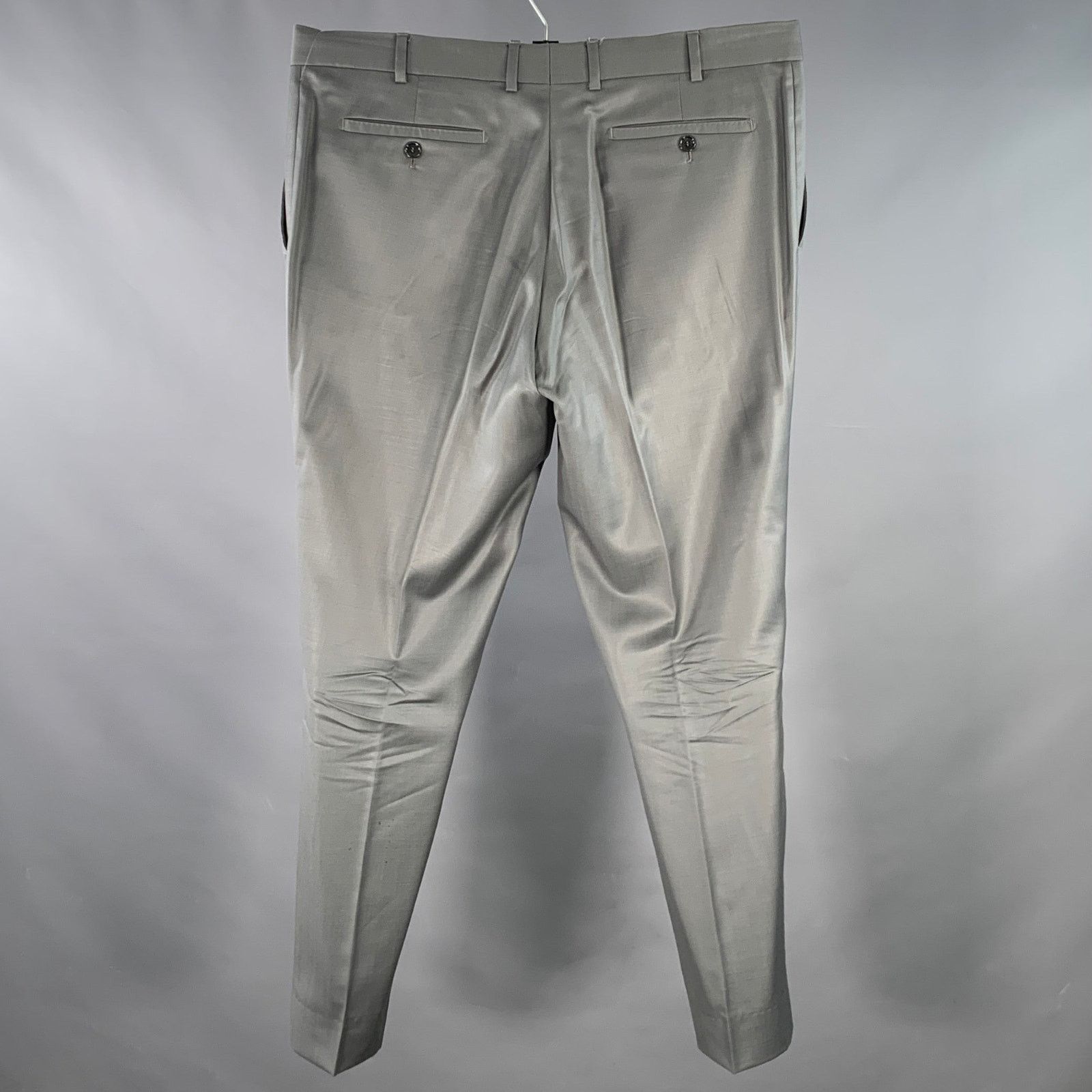 Patrick Cox PATRICK COX Size 40 Grey Wool Flat Front Dress Pants Size US 40 / EU 56 - 2 Thumbnail