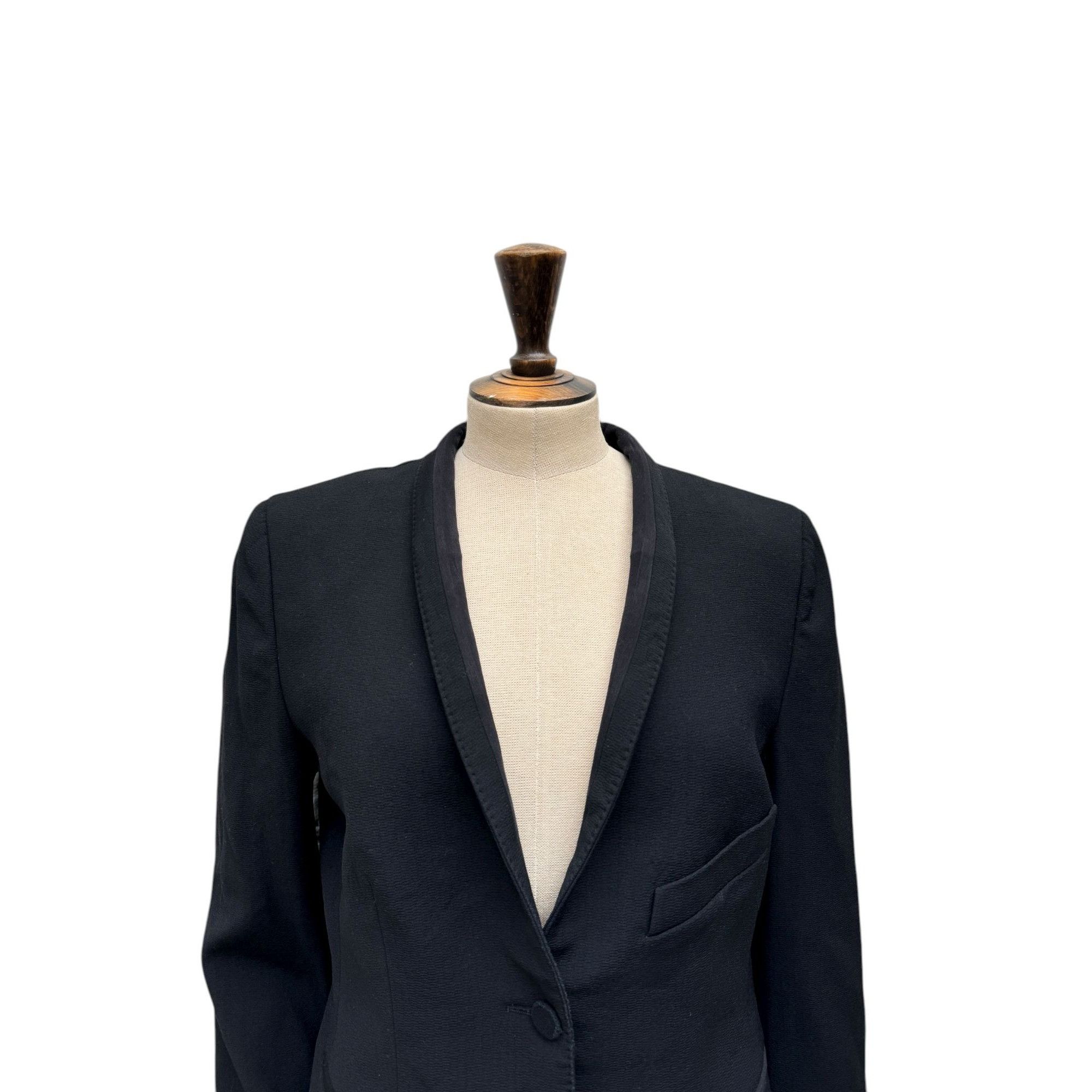 Hermes Black Silk Blazer Jacket Size M / US 6-8 / IT 42-44 - 2 Thumbnail