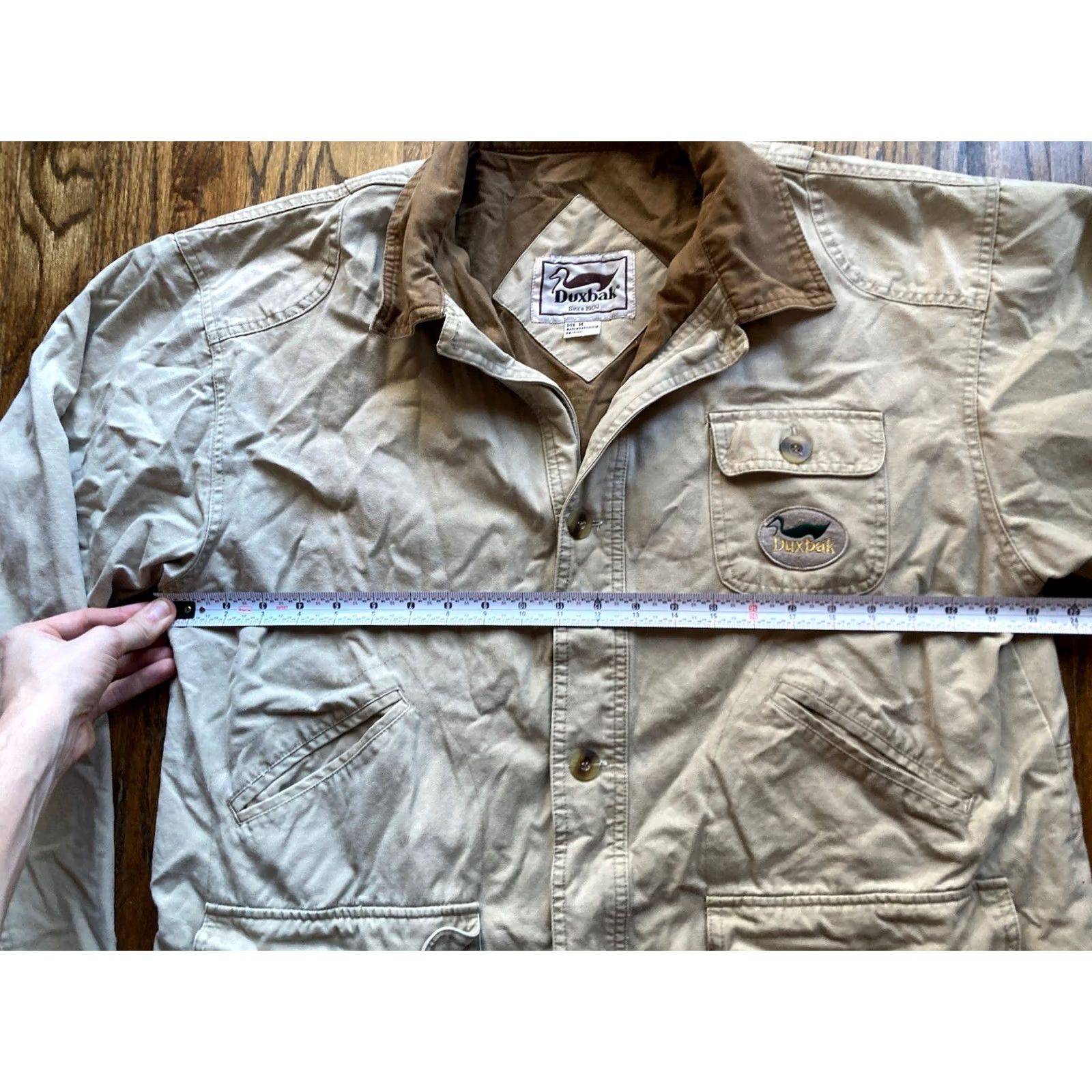Vintage VINTAGE Duxbak Jacket Mens Size Medium Beige Tan Hunting Cotton Button Size US M / EU 48-50 / 2 - 7 Thumbnail