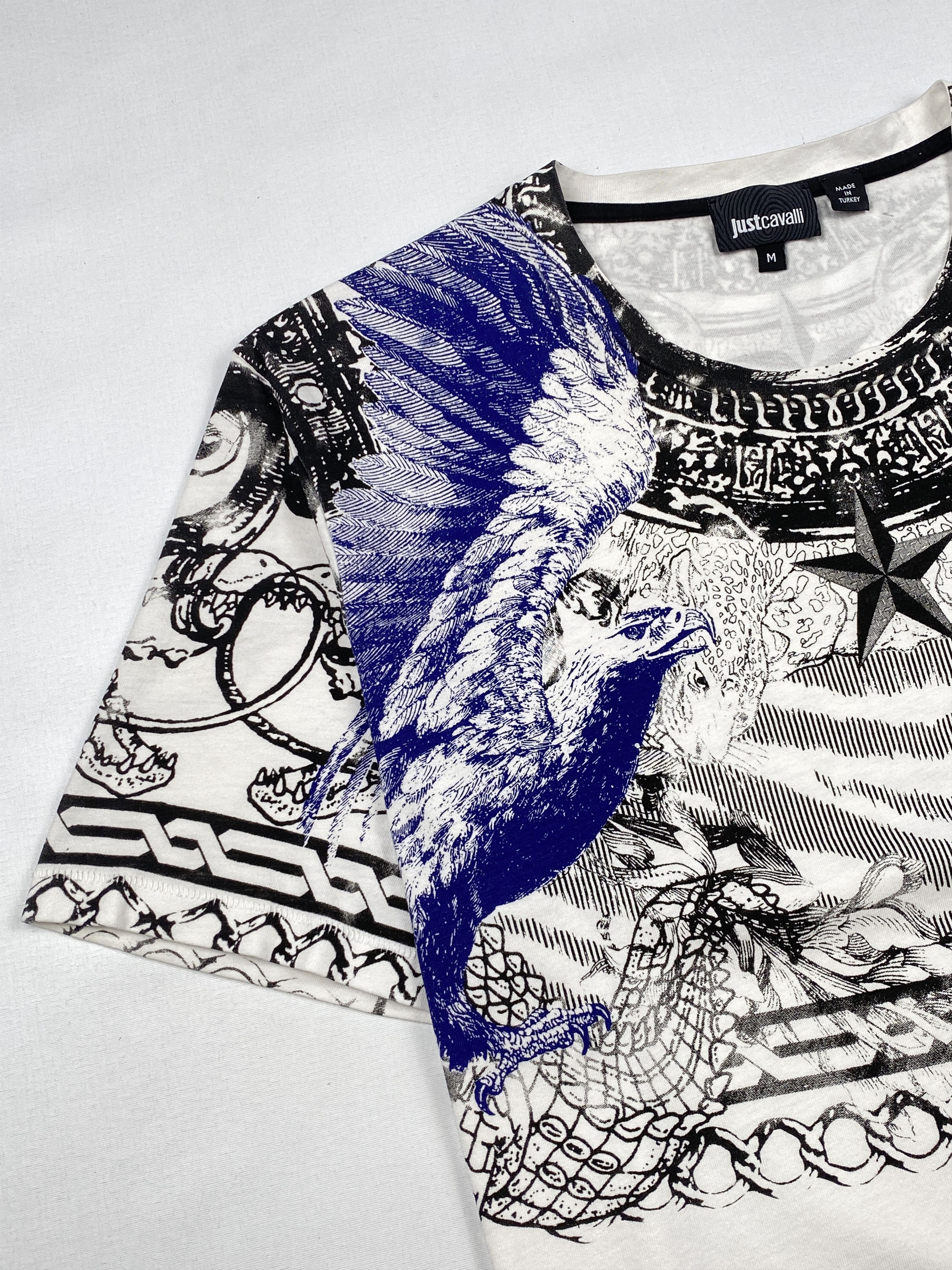 Just Cavalli Baroque Style Eagle Print T-Shirt Size US M / EU 48-50 / 2 - 5 Thumbnail