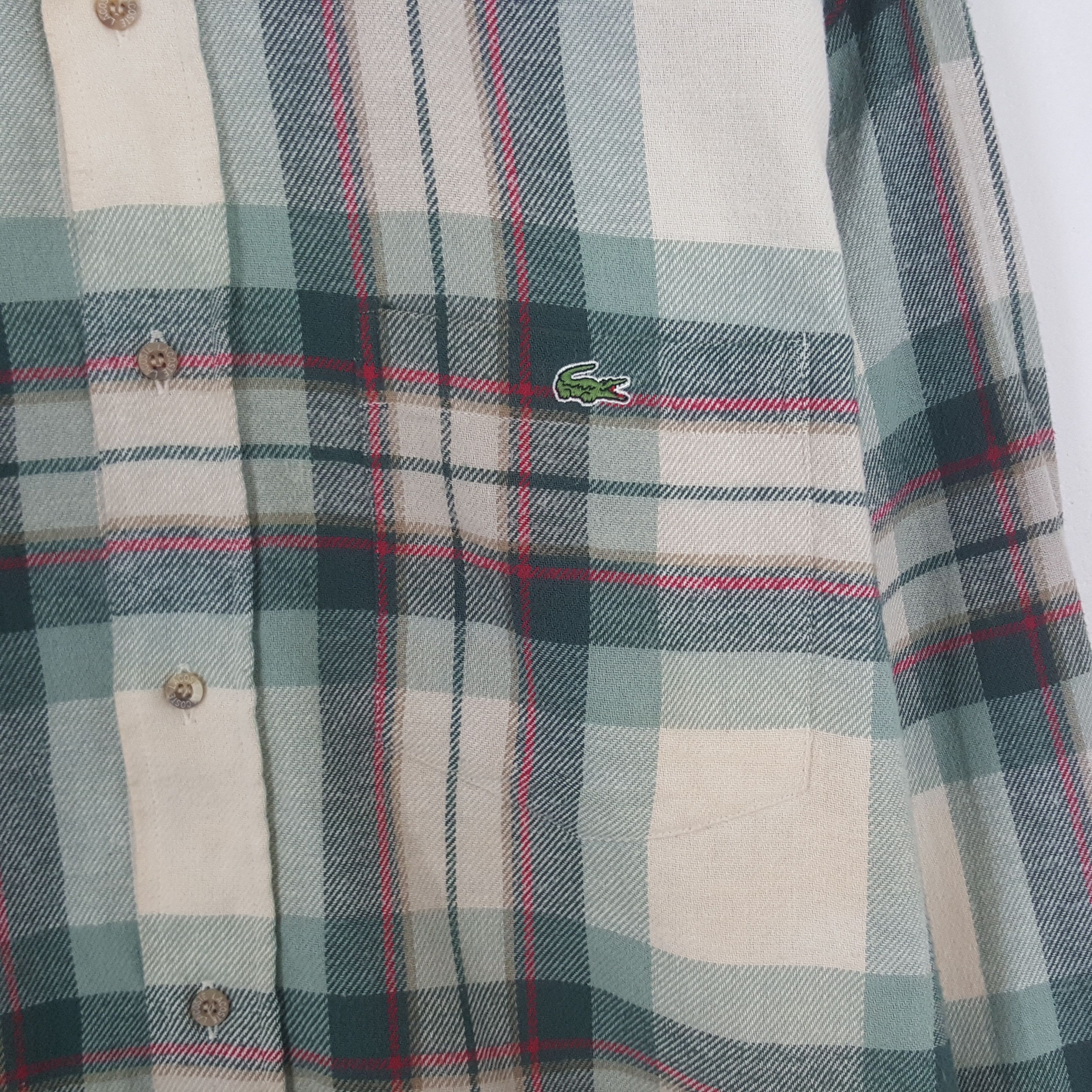 Lacoste × Vintage Vintage Chemise Lacoste Button Up Shirt Size US XL / EU 56 / 4 - 2 Thumbnail