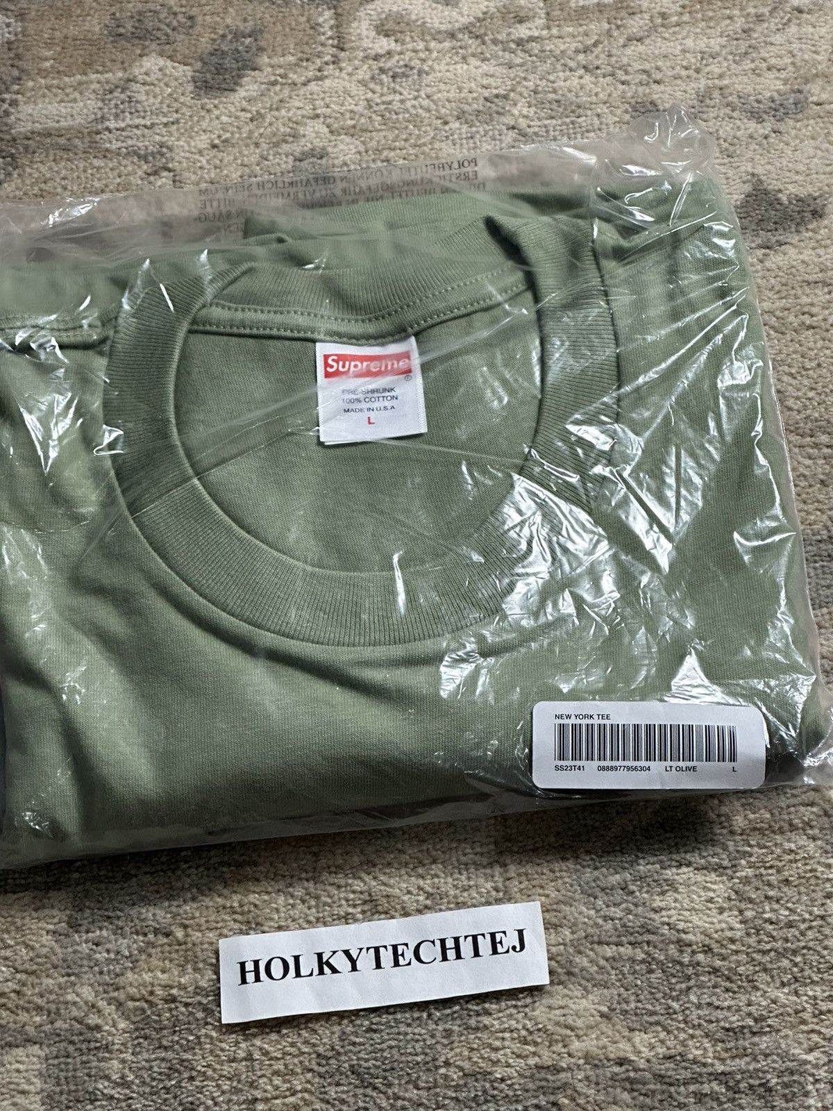 Supreme Supreme New York Tee - Light Olive - L - SS23 Size US L / EU 52-54 / 3 - 4 Thumbnail