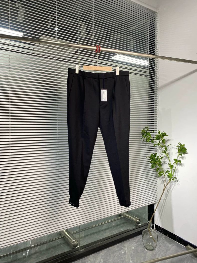 Prada Prada Black Wool Casual Trousers with Logo - dmc Size US 31 - 1 Thumbnail