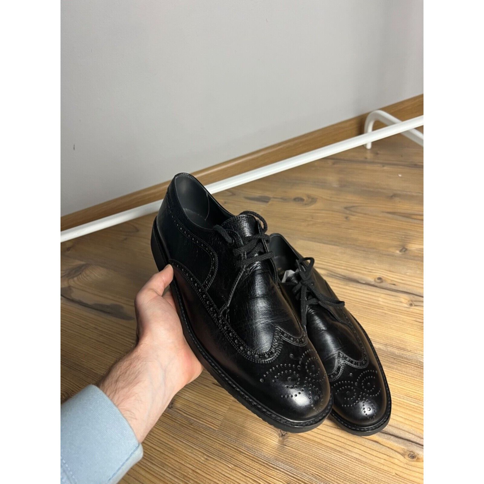 Bally MINT! Bally Anker Black Men`s Leather Derby Brogues Shoes Si Size US 11 / EU 44 - 16 Thumbnail