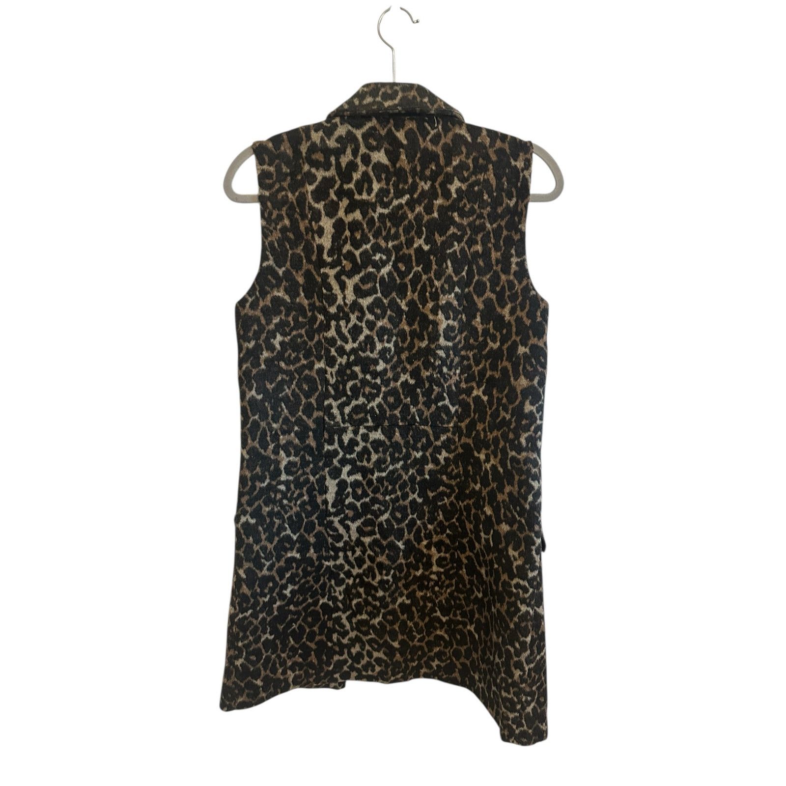Other Dolce Cabo Brown Leopard Long Line Fleece Sleeveless Vest Size XS / US 0-2 / IT 36-38 - 6 Thumbnail