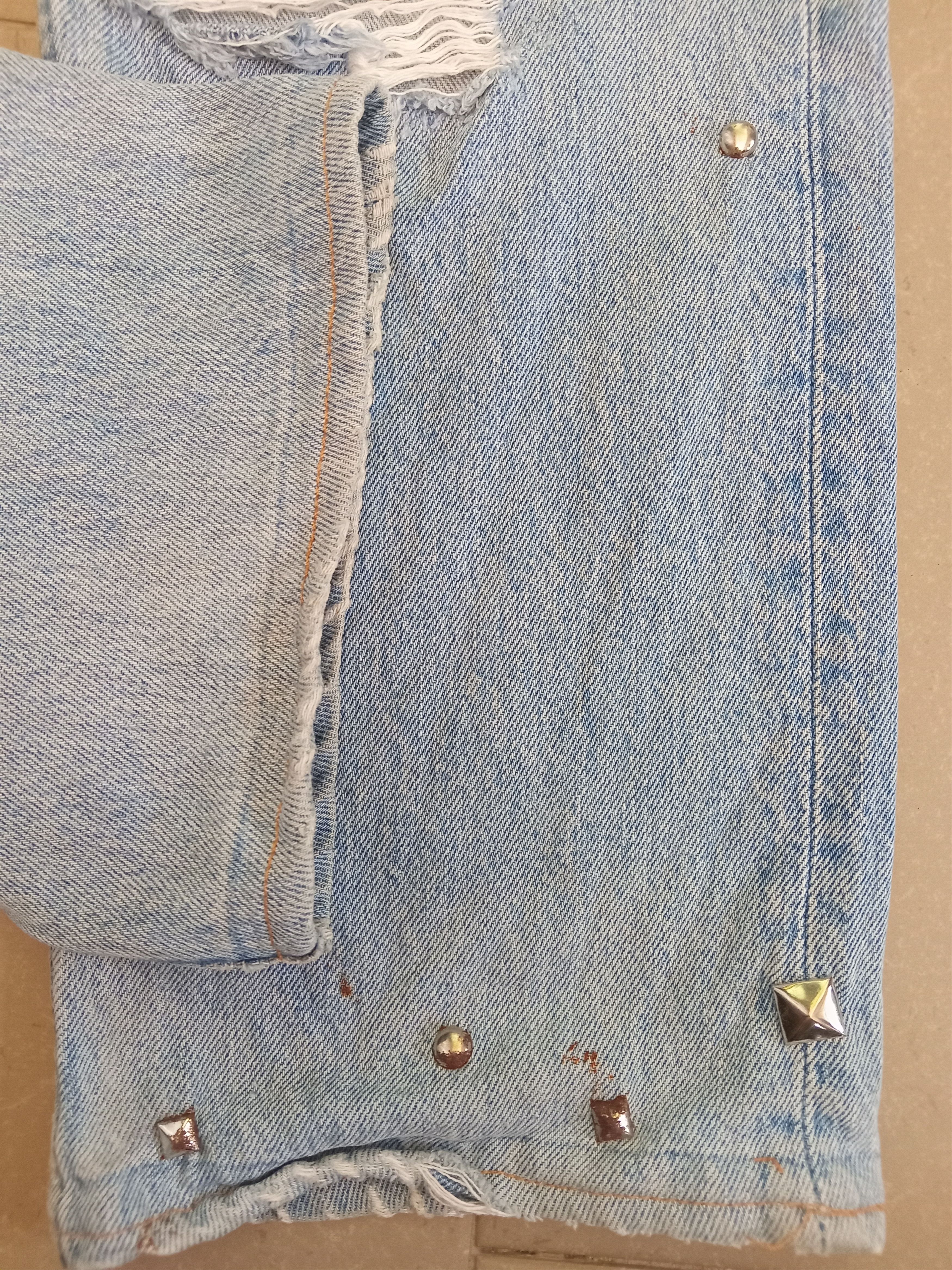 Levi's × Levi's Made & Crafted × Vintage 💥Very Rare💥Vintage LEVI'S 501 Distressed Studded Jeans Size US 32 / EU 48 - 11 Thumbnail
