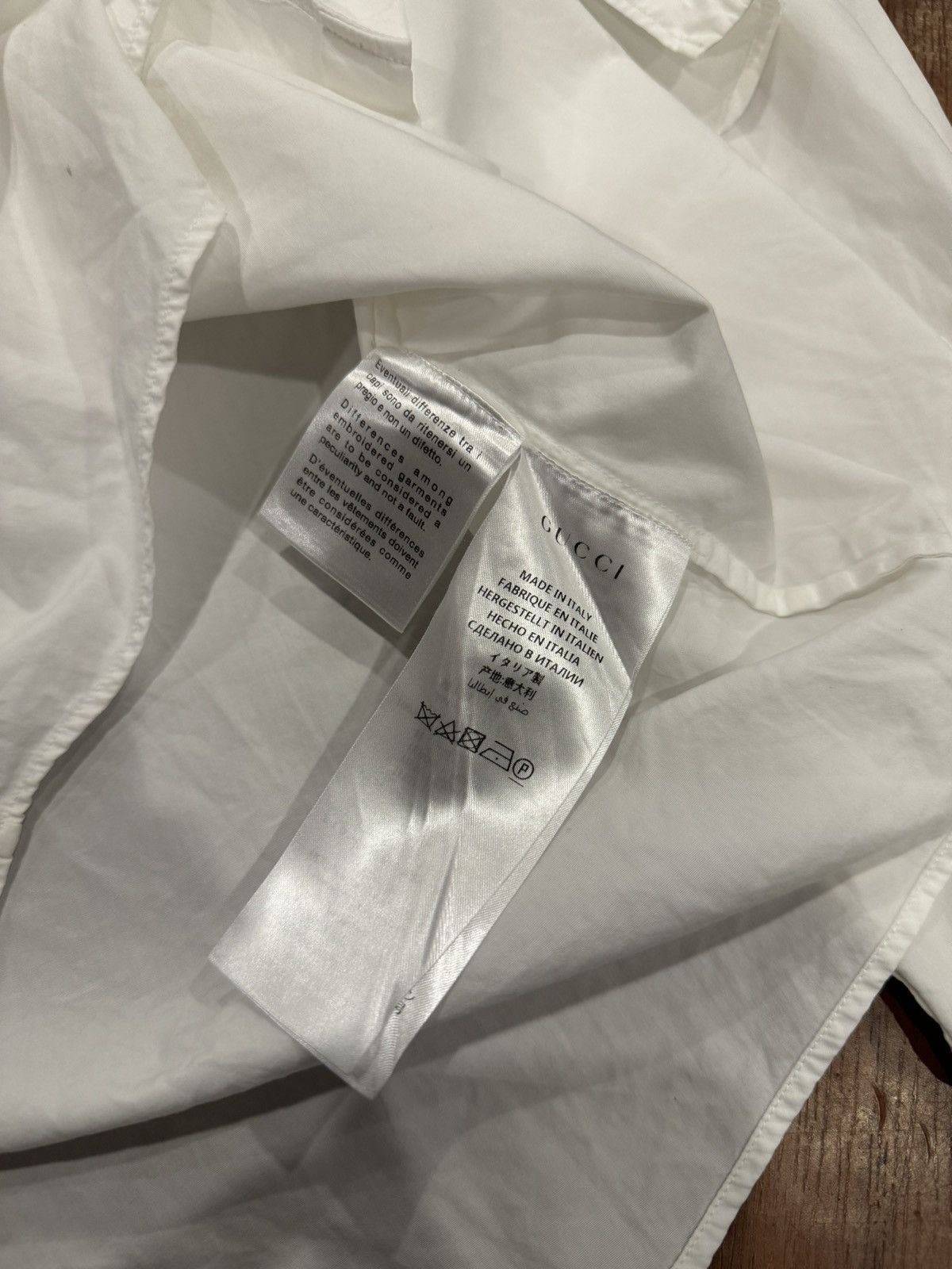 Gucci Gucci White Embroidered Tiger Collar Duke Shirt Size US M / EU 48-50 / 2 - 11 Thumbnail