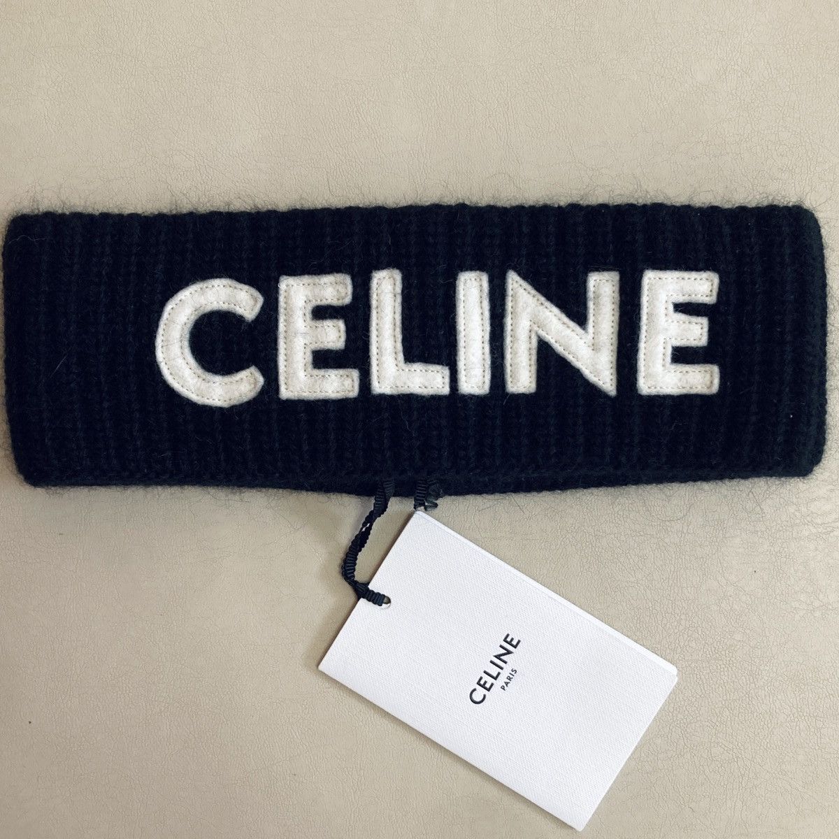 Celine CELINE BY HEDI SLIMANE 21AW EMBROIDERED LOGO WOOL HEADBAND Size ONE SIZE - 1 Thumbnail