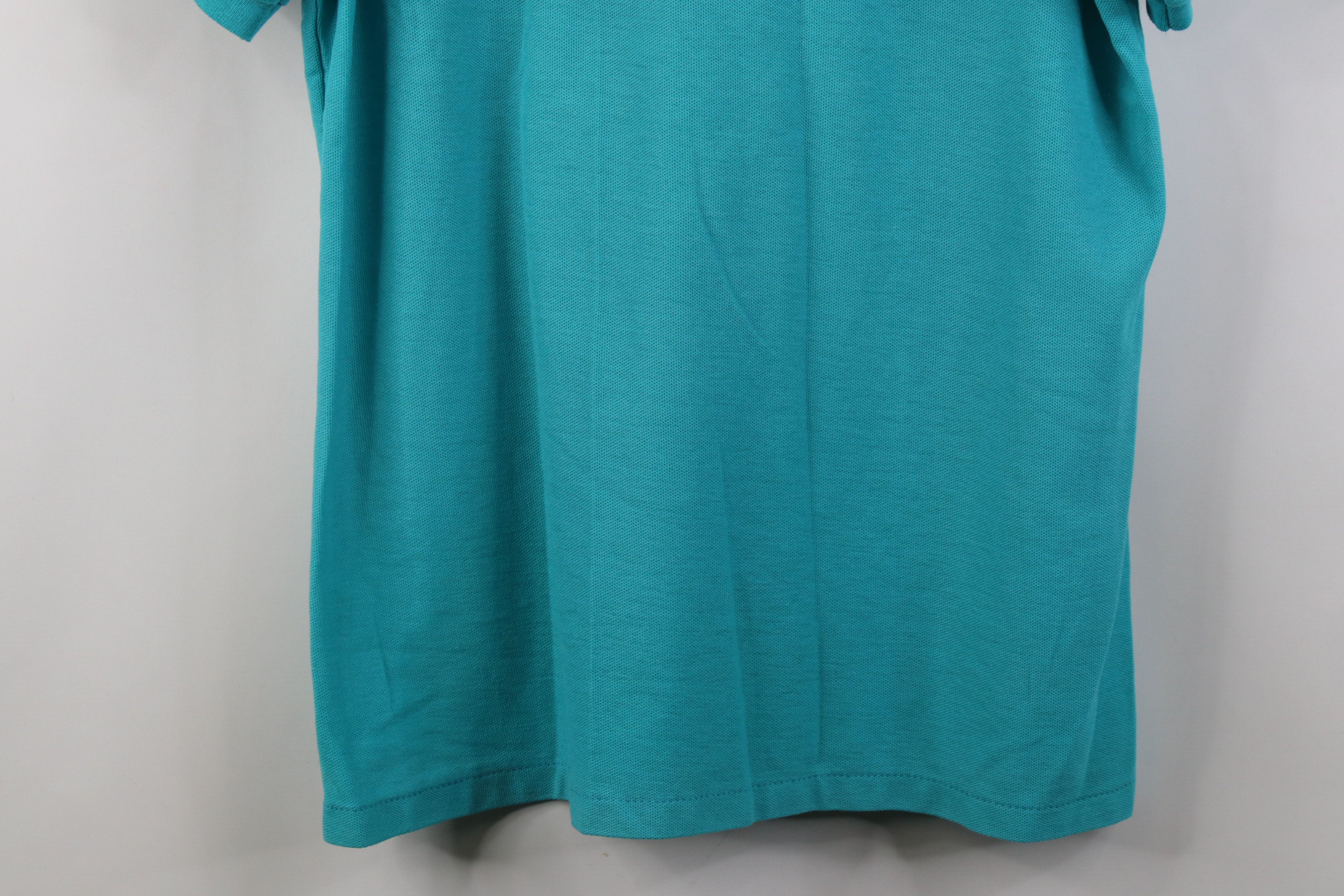 Vintage Vintage 70s 80s Streetwear Blank Knit Golf Polo Shirt Teal Size US L / EU 52-54 / 3 - 13 Thumbnail