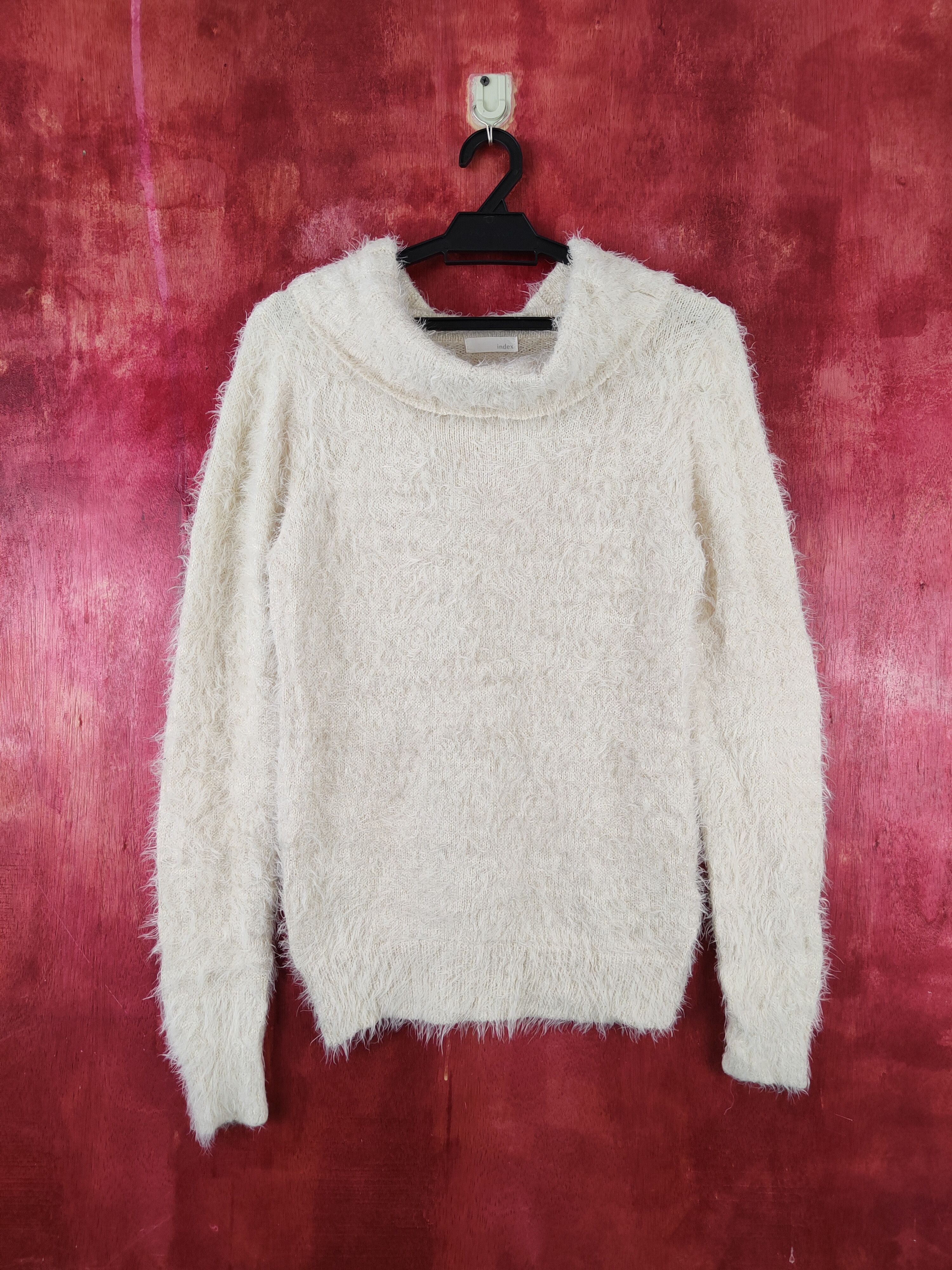 Index × Vintage Cool Vintage 💥 Index Cream Fur Mohair Knitwear Size M / US 6-8 / IT 42-44 - 1 Thumbnail