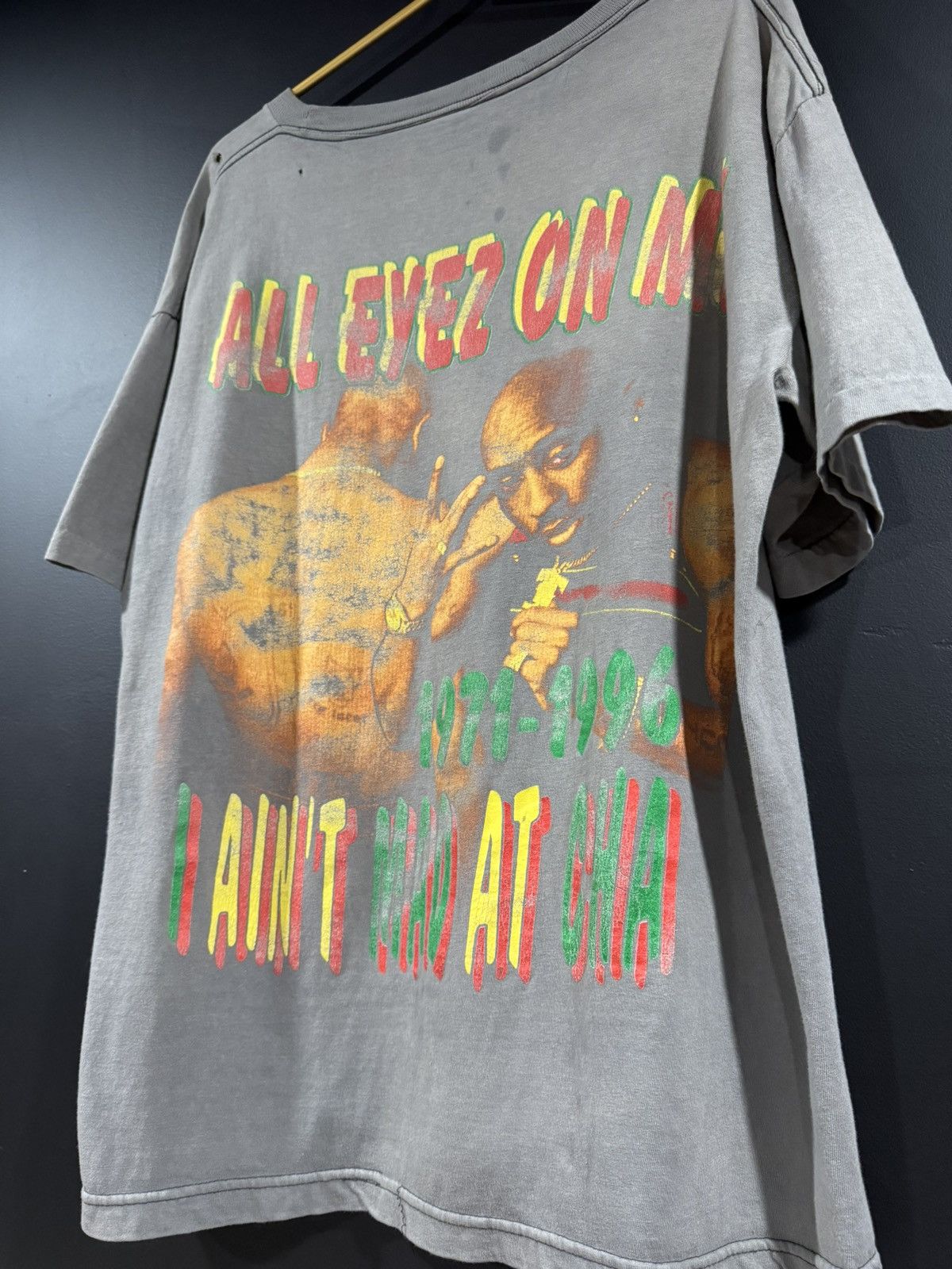 Rap Tees 1990s Vintage 2pac Tupac All Eyez On Me Faded Rap Tee XL Size US XL / EU 56 / 4 - 6 Thumbnail