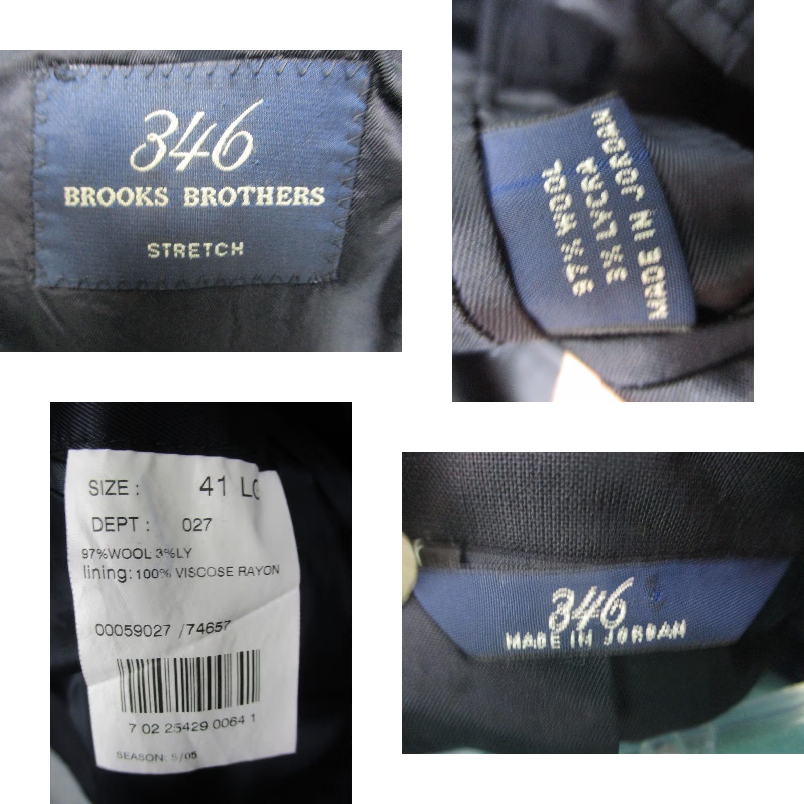 Brooks Brothers Brooks Brothers Blazer Mens 41L Gray 346 Stretch Wool Suit Jacket 2 Button Size 42R - 8 Thumbnail