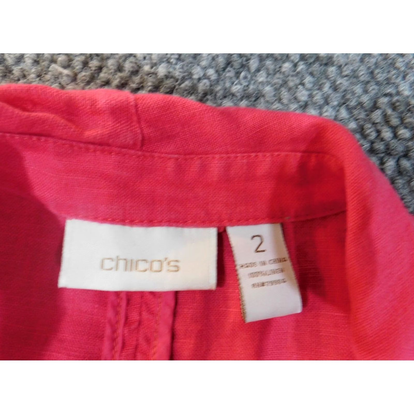 Vintage Chicos Jacket Pink Open Blazer Linen Knit Long Sleeve Casual Women 2 Regular Fall Spring Women's Blazer Animals Lounge Basic Jacket Size XS / US 0-2 / IT 36-38 - 7 Thumbnail
