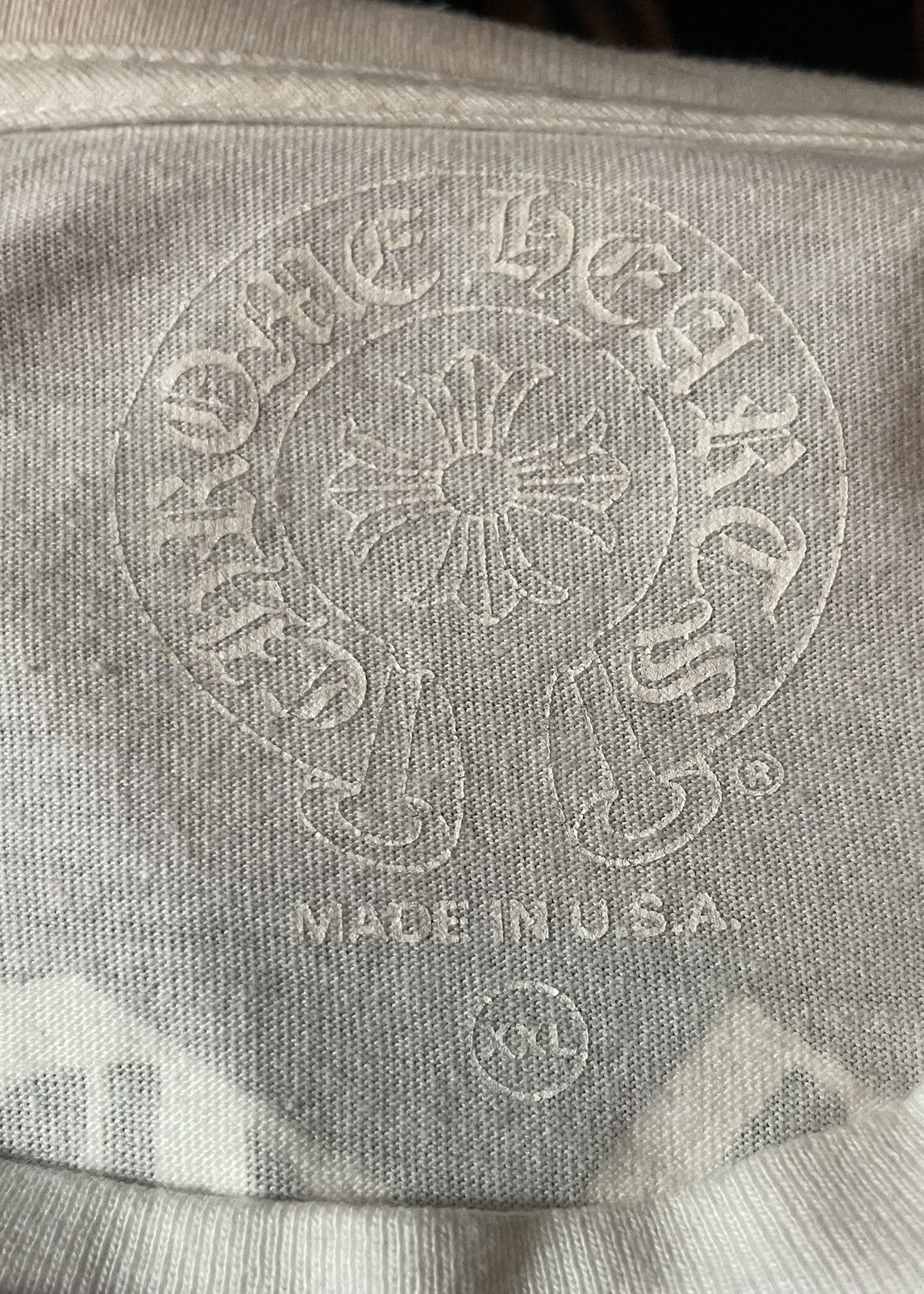 Chrome Hearts Chrome Hearts LS Neck Logo T-shirt White/Yellow Size US XXL / EU 58 / 5 - 5 Thumbnail