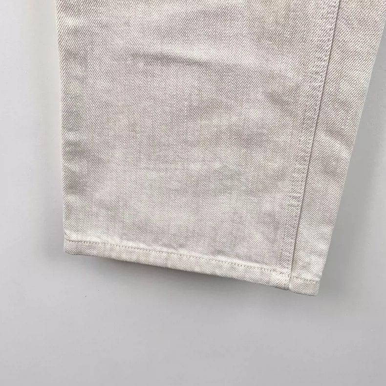 Loro Piana LORO PIANA White logo leather cotton casual wide leg jeans Size 25" / US 0 / IT 36 - 4 Thumbnail
