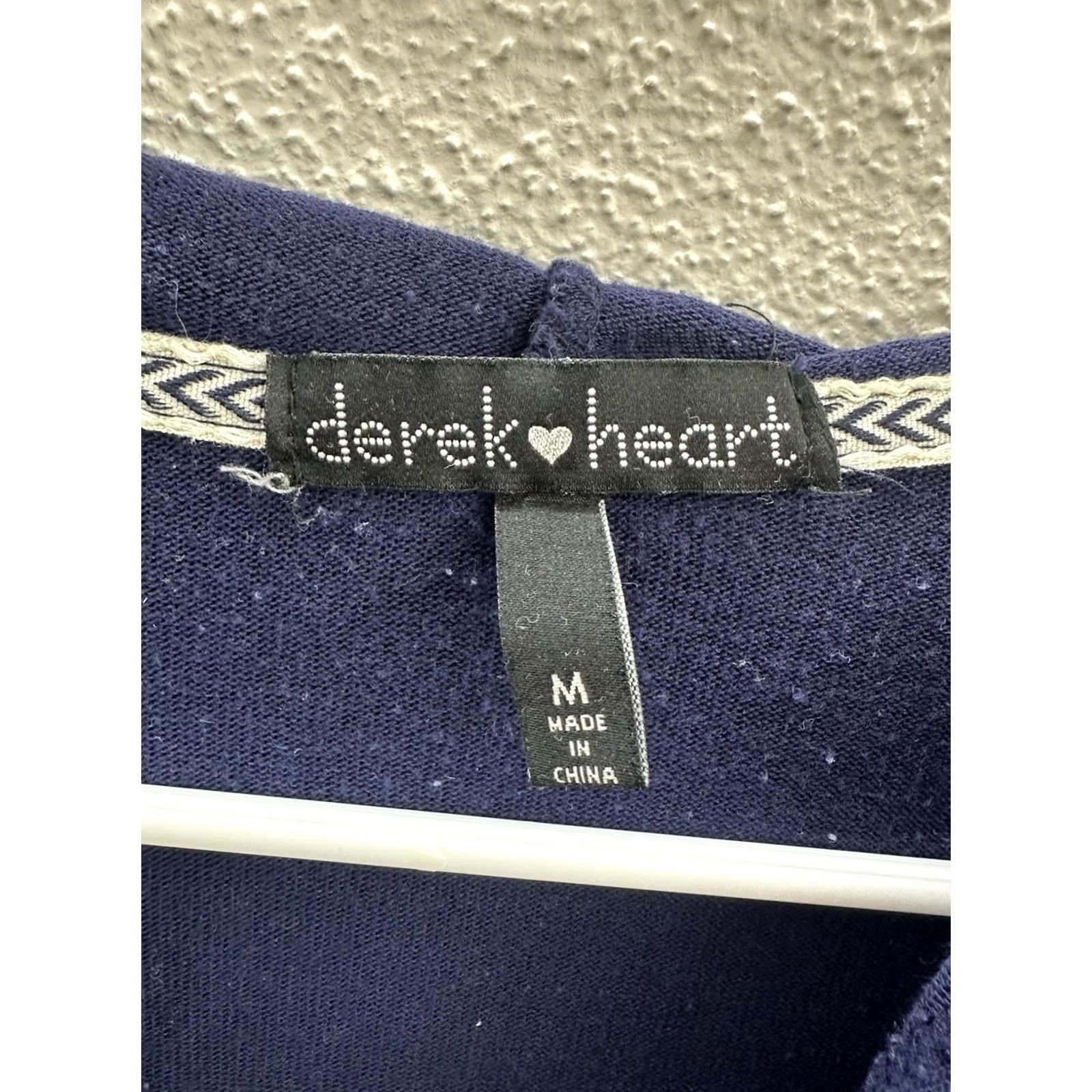 Vintage Derek Heart Womens Shirt Blouse Long Sleeve Hooded CrissCross Neckline Blue Size M Regular Pattern Solid Size M / US 6-8 / IT 42-44 - 4 Thumbnail