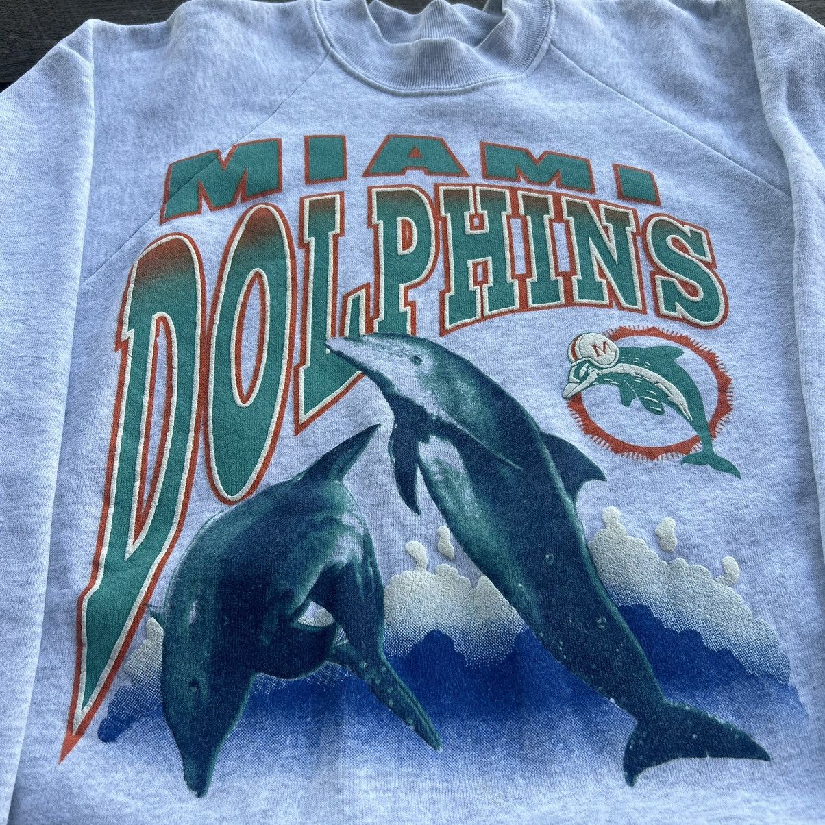 NFL Vintage 90s Miami Dolphins NFL Crewneck Sweatshirt Rare Size US XL / EU 56 / 4 - 3 Thumbnail