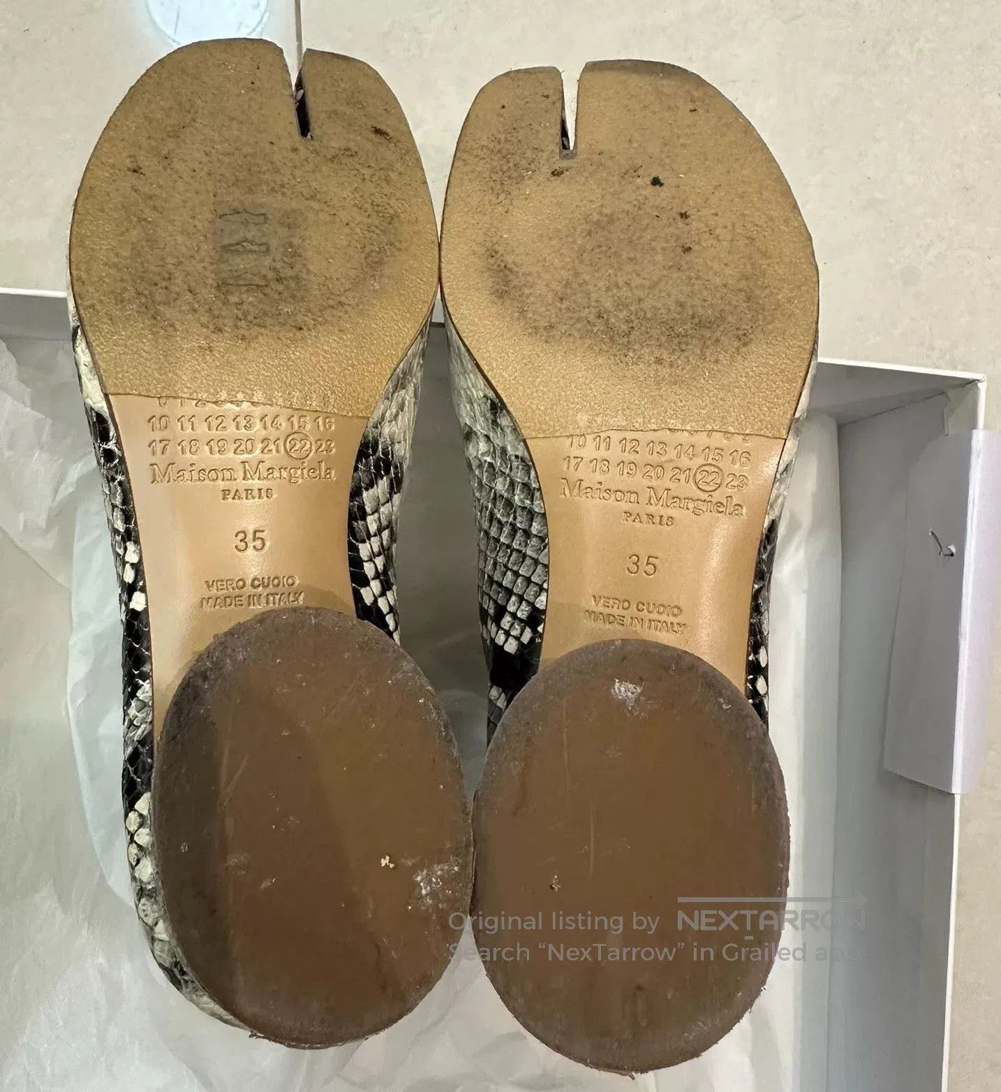 Maison Margiela Maison Margiela Snake Print Tabi Leather Shoes. Size US 5 / IT 35 - 2 Thumbnail