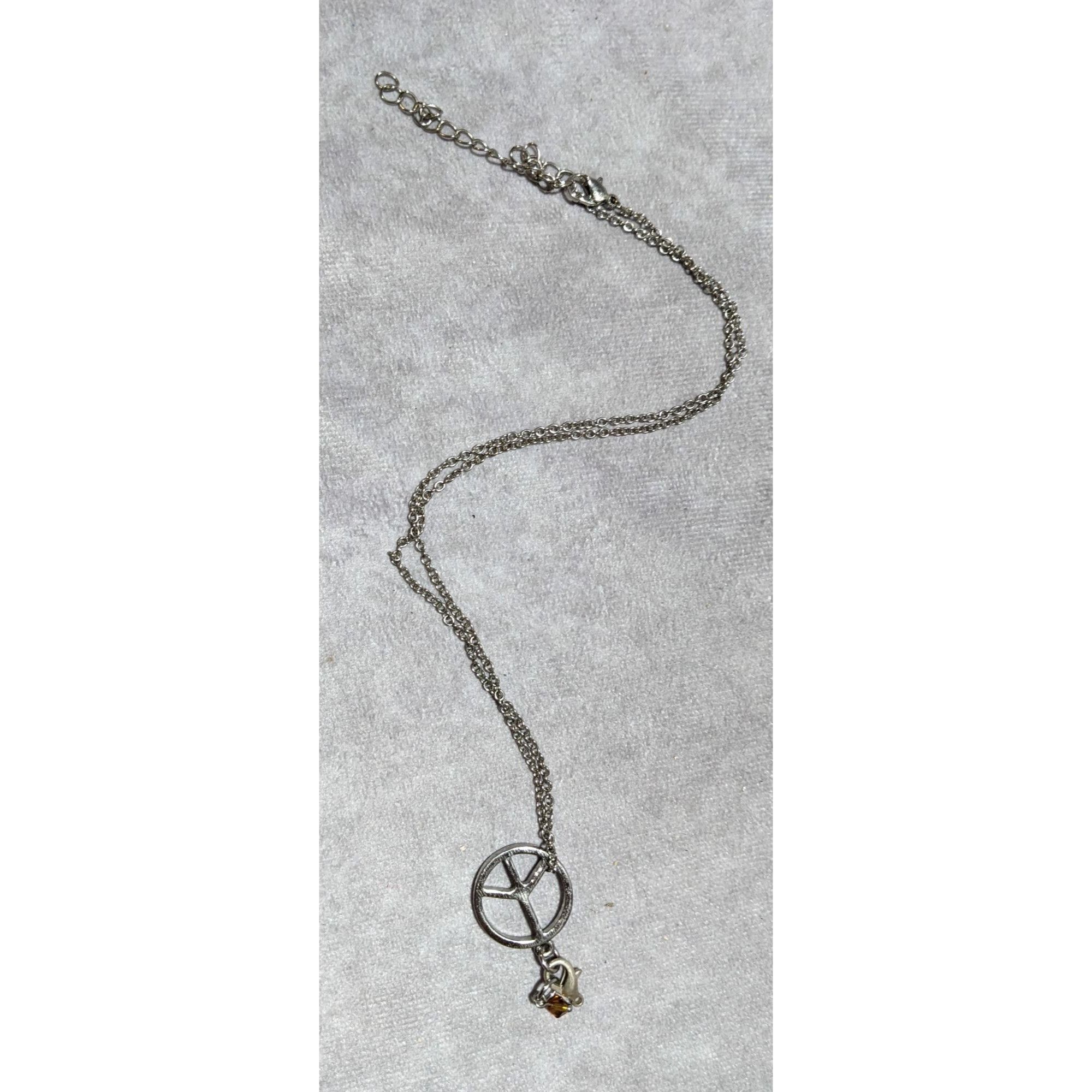 Other Silver Peace Sign Chain Charm Necklace Size ONE SIZE - 8 Thumbnail