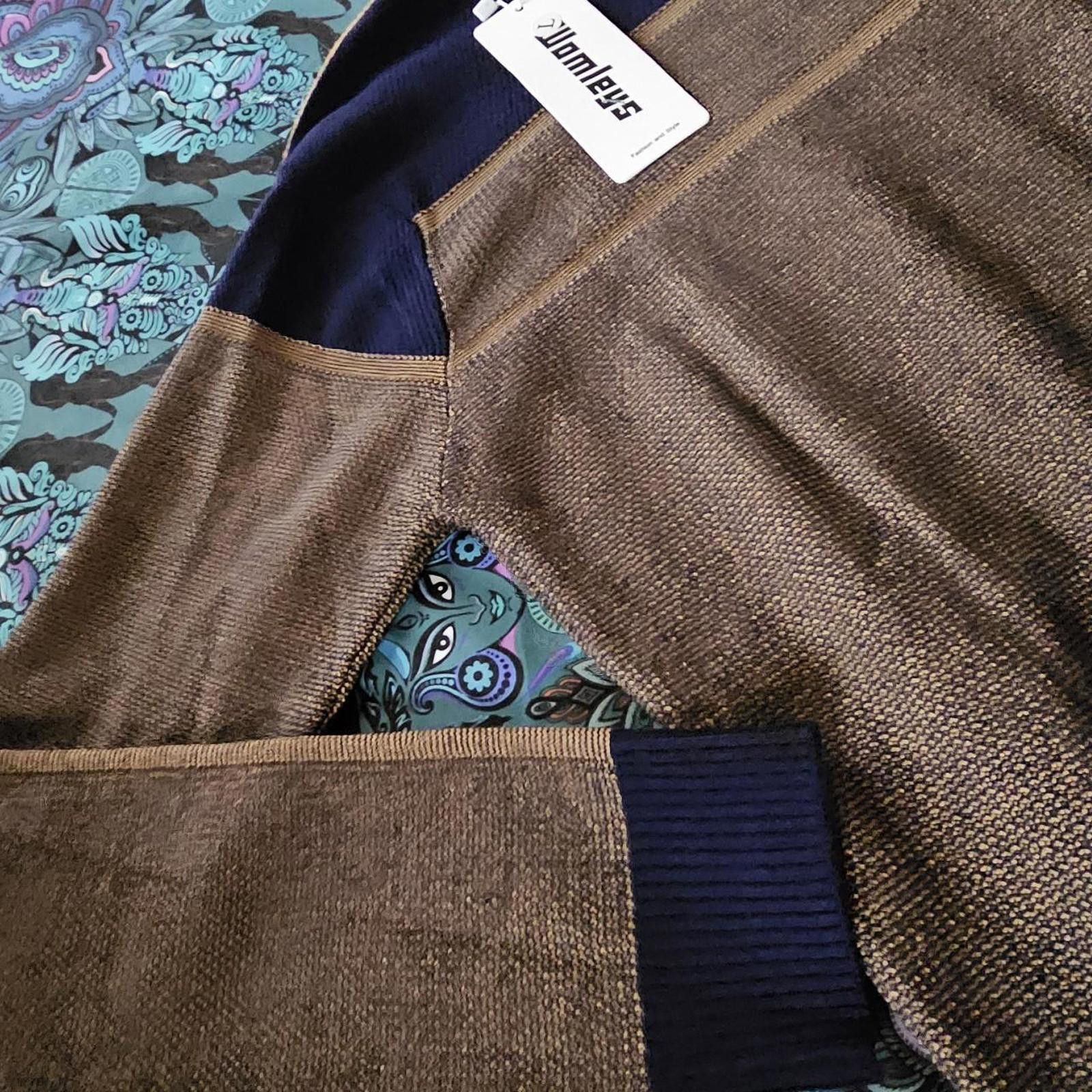 Designer Men's Brown and Navy Sweater Size US L / EU 52-54 / 3 - 8 Thumbnail