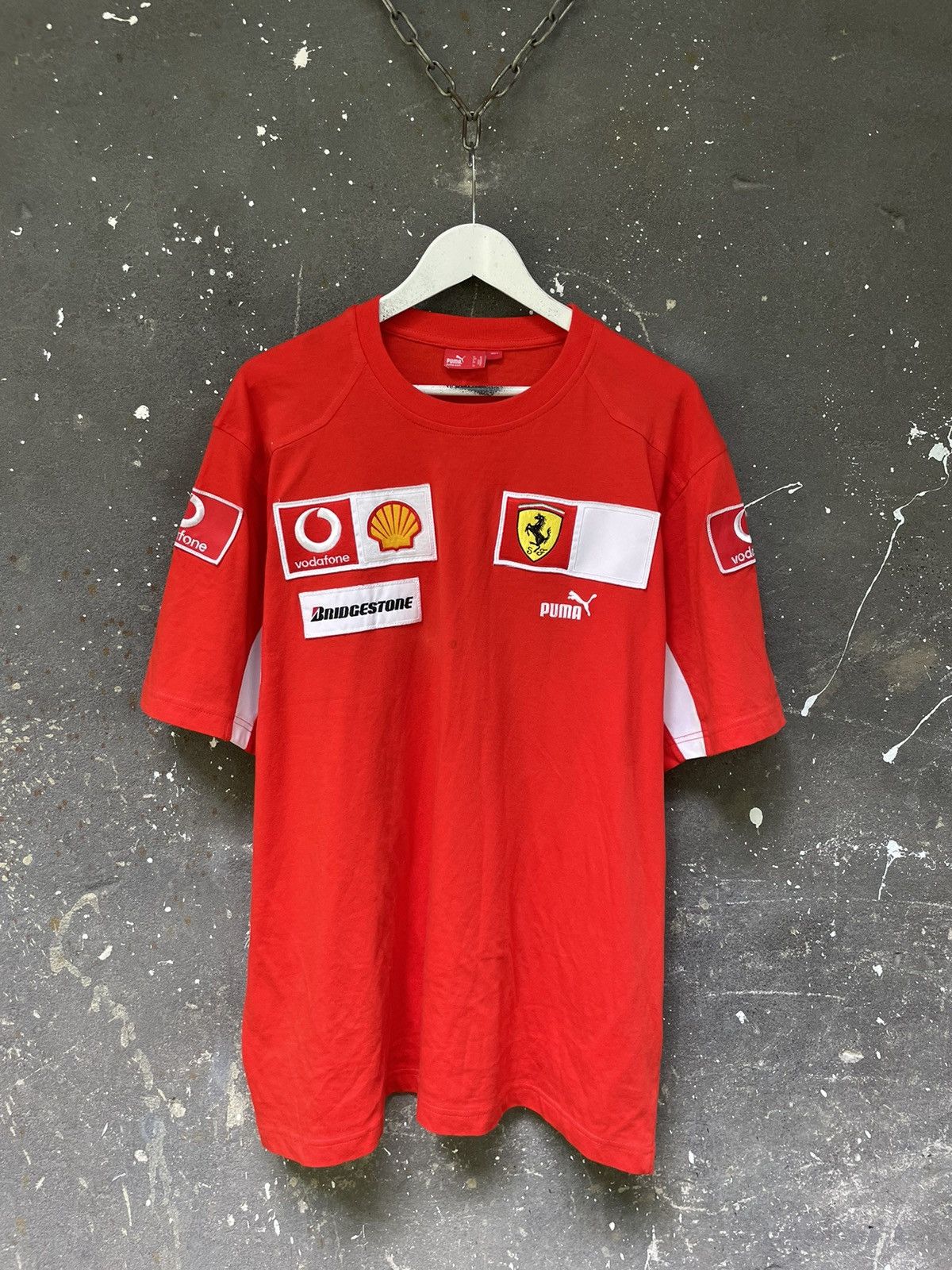 Puma Vintage Puma Ferrari Racing T-Shirt Vodafone F1 RARE Size US XL / EU 56 / 4 - 1 Thumbnail