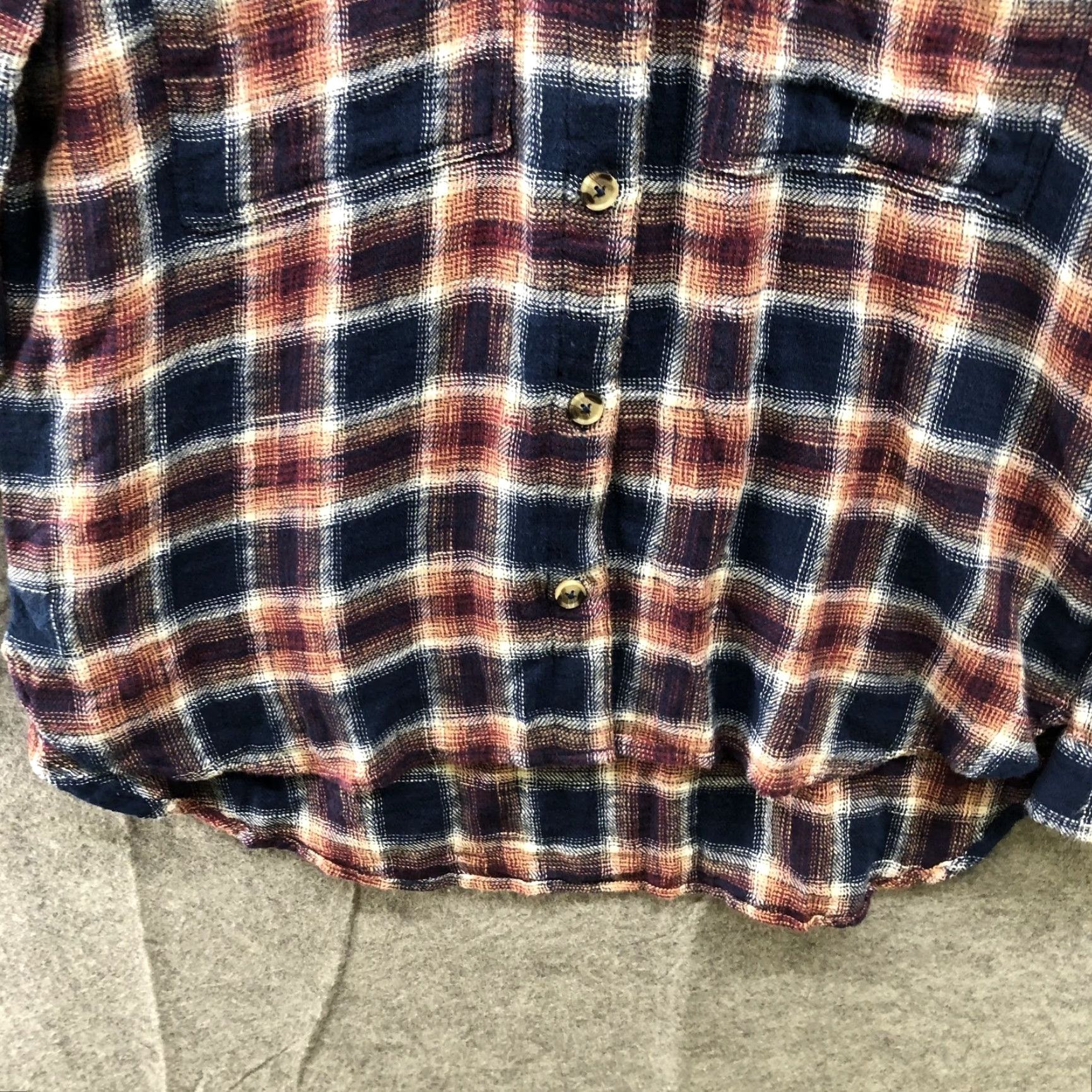 Kohl's NWT Kohl's So Boyfriend Hooded Flannel Shirt Womens Juniors M Blue Relaxed Shirt Size M / US 6-8 / IT 42-44 - 4 Thumbnail