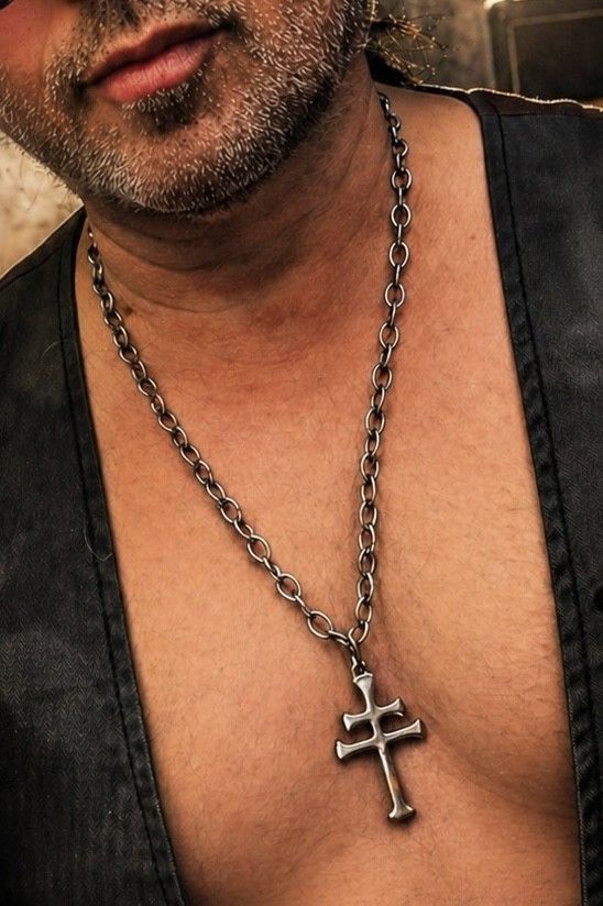Robert Lee Morris RLM Robert Lee Morris 1980s Sterling Silver Cross Necklace Size ONE SIZE - 2 Thumbnail