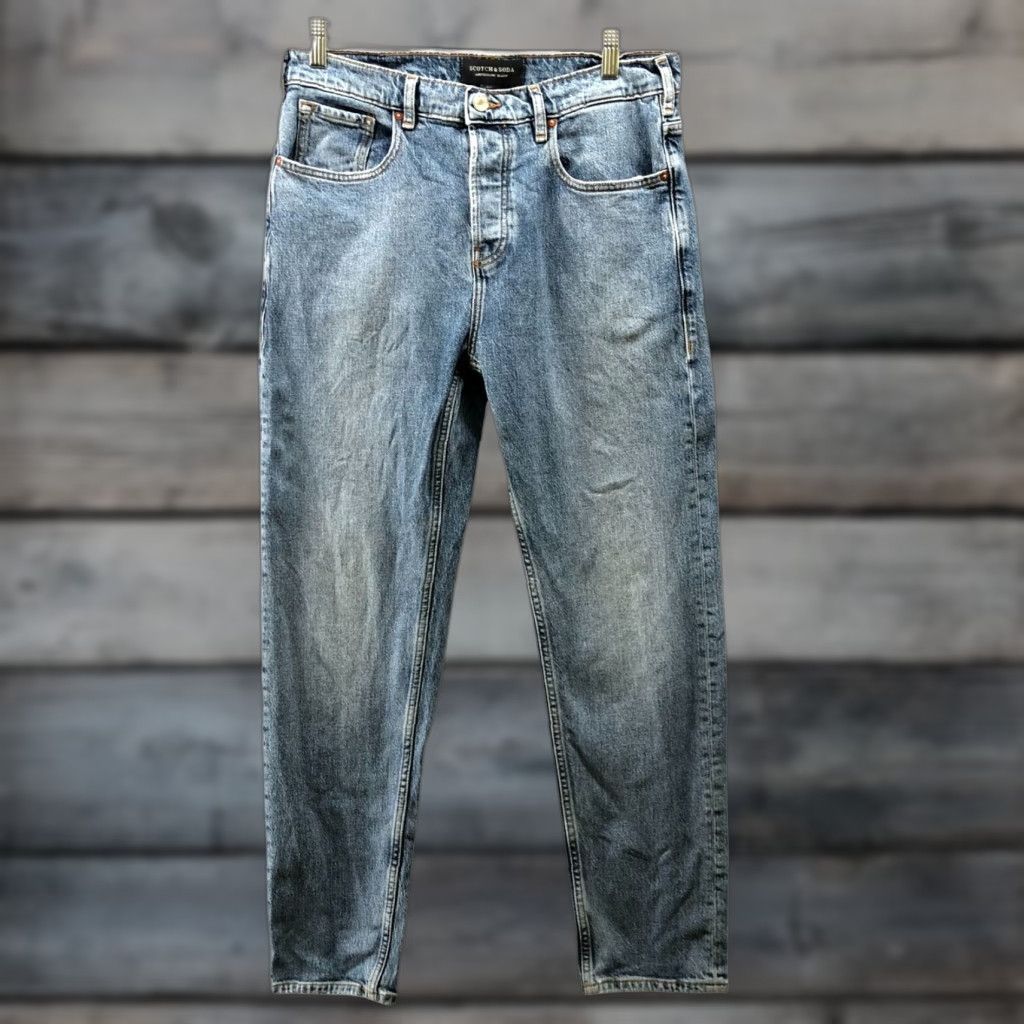 Scotch & Soda SCOTCH & SODA The Norm Jeans Mens 31x32 Regular Straight Denim Blue 90s Retro Style Mens Jeans Size US 31 - 1 Thumbnail