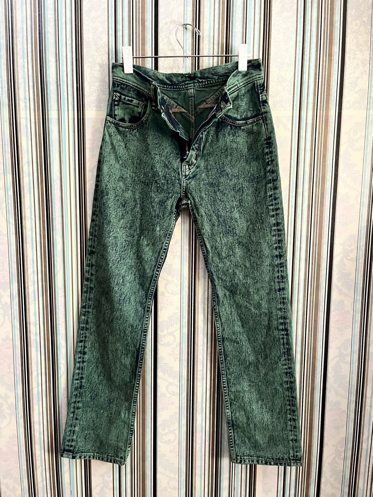 Japanese Brand 1990s RNA inc acidwash green #D4 Size US 27 - 3 Thumbnail