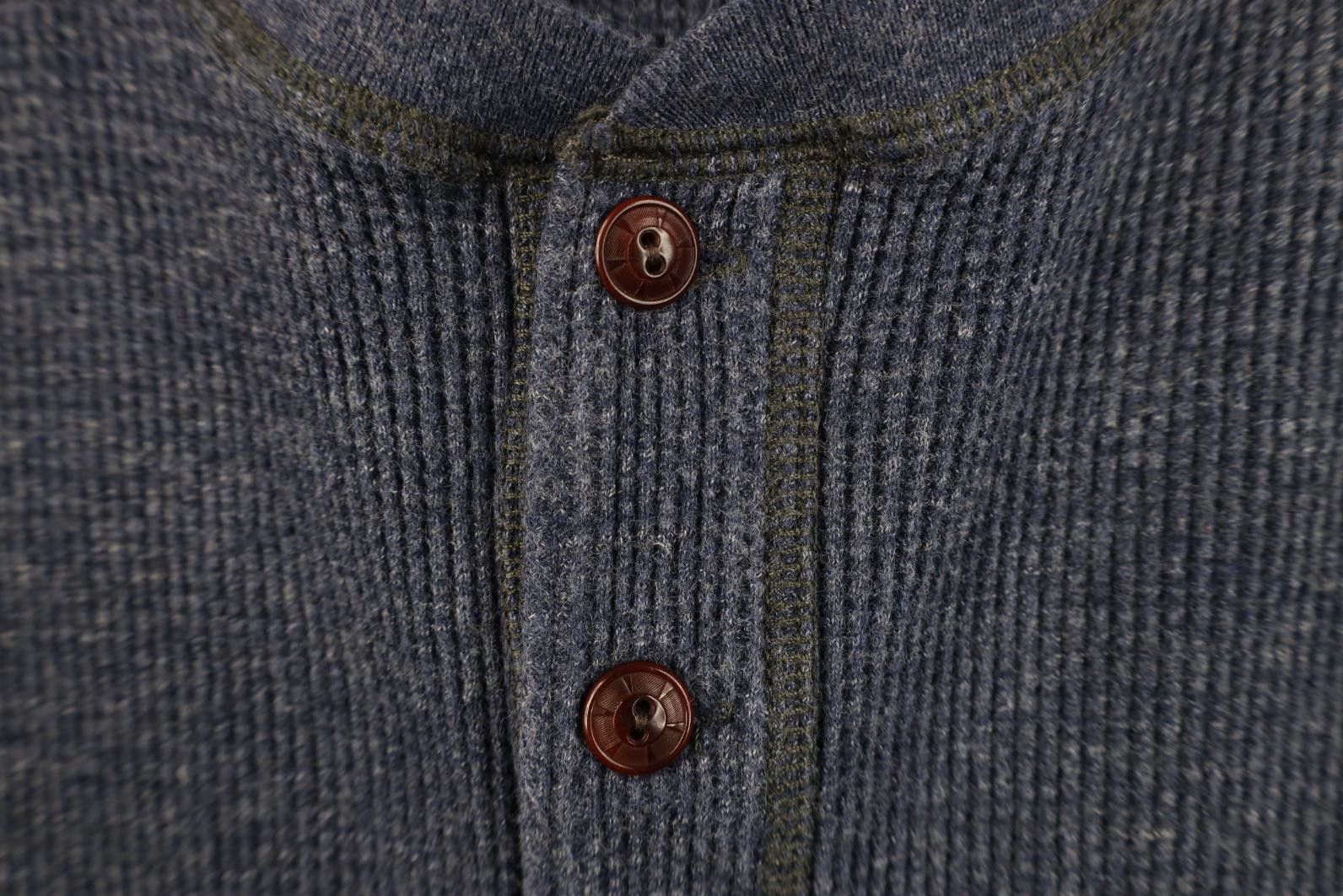 Wallace & Barnes Wallace & Barnes Waffle Knit Long Sleeve Henley T-Shirt Size US XL / EU 56 / 4 - 4 Thumbnail