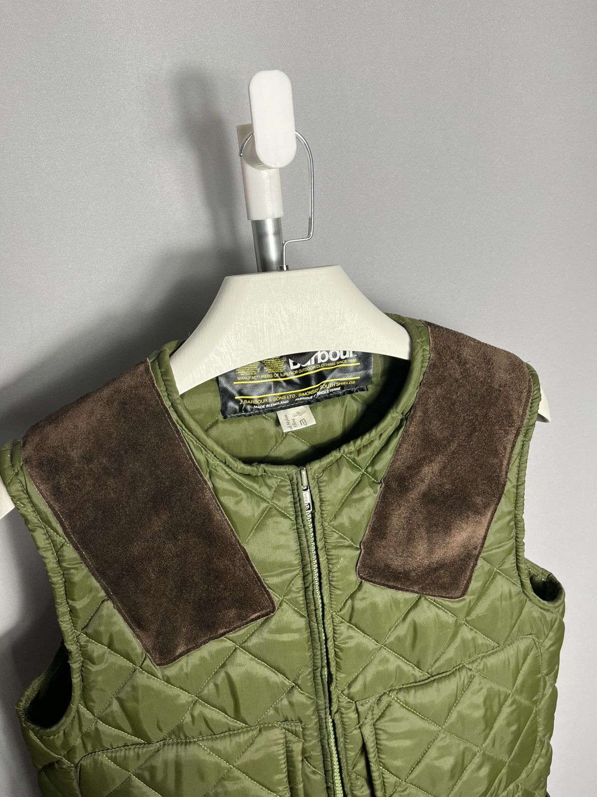Barbour Barbour Quilted Gilet Vest Mens Hunting Vintage Olive suede Size US S / EU 44-46 / 1 - 2 Thumbnail