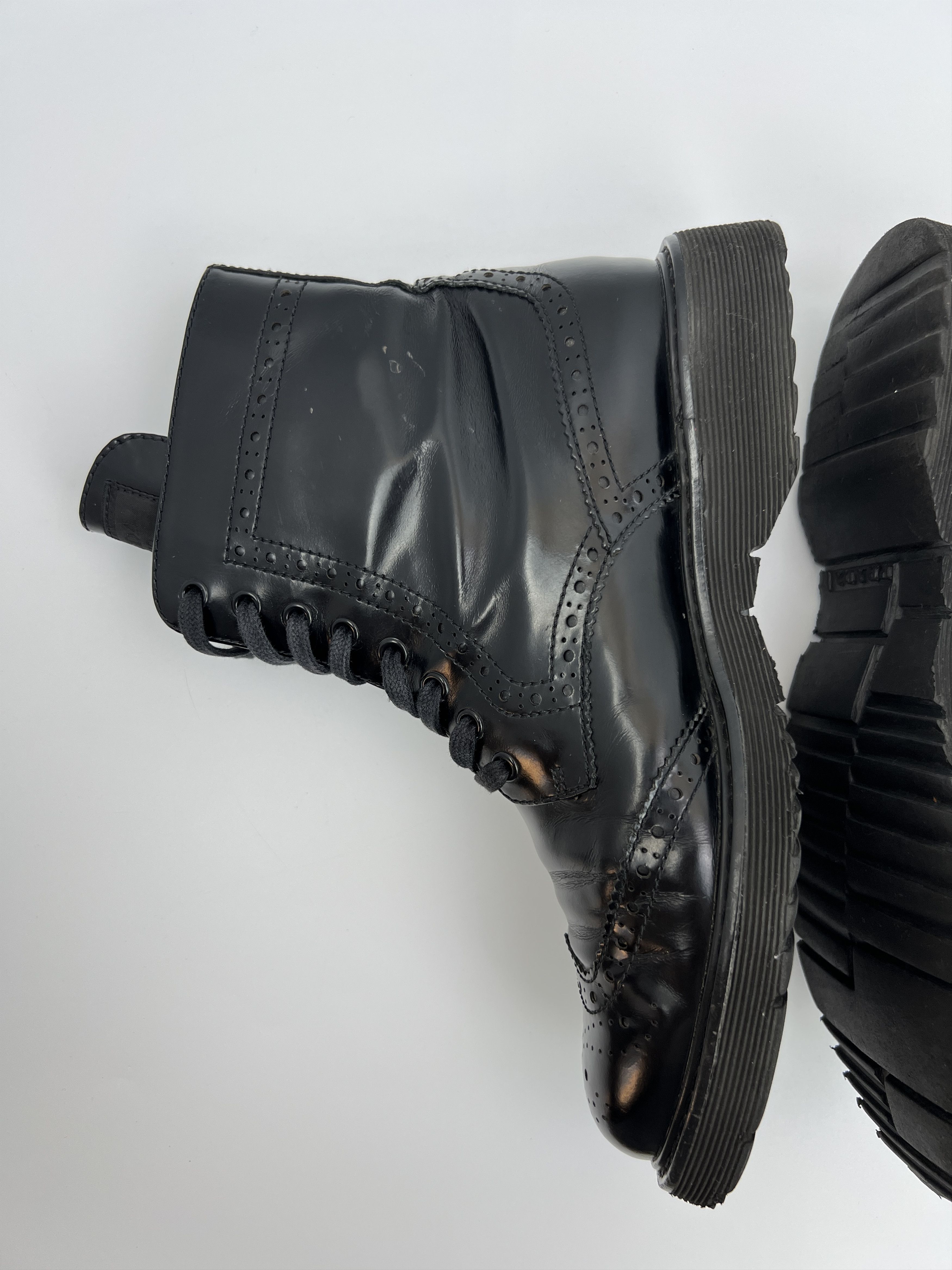 Prada Vintage Prada Combat Style Boots Black Patent Leather Size US 7.5 / IT 37.5 - 9 Thumbnail