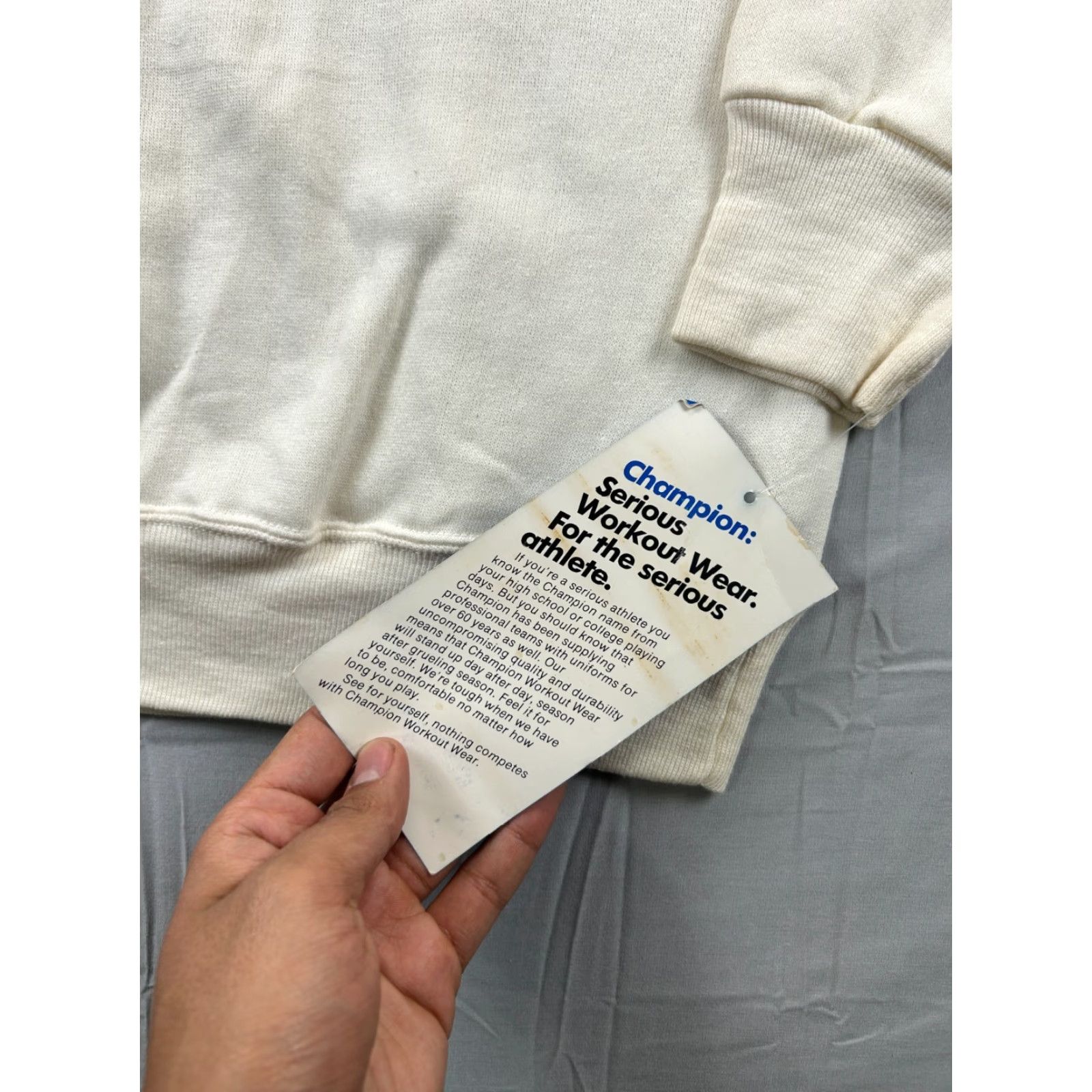 Champion VINTAGE Champion Sweatshirt Mens M Cream USA Crewneck 80s USA Deadstock Short Description: 90s Size US M / EU 48-50 / 2 - 2 Thumbnail