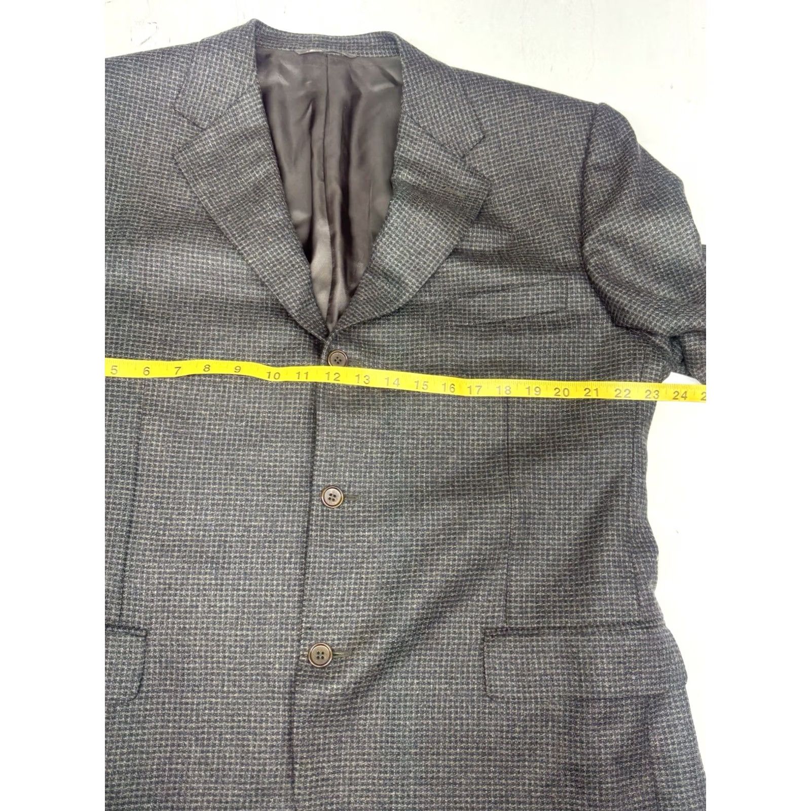Canali Canali Blazer Tweed Wool Gray 3 Button Wedding Formal Jacket 46R Mens Size 46R - 5 Thumbnail