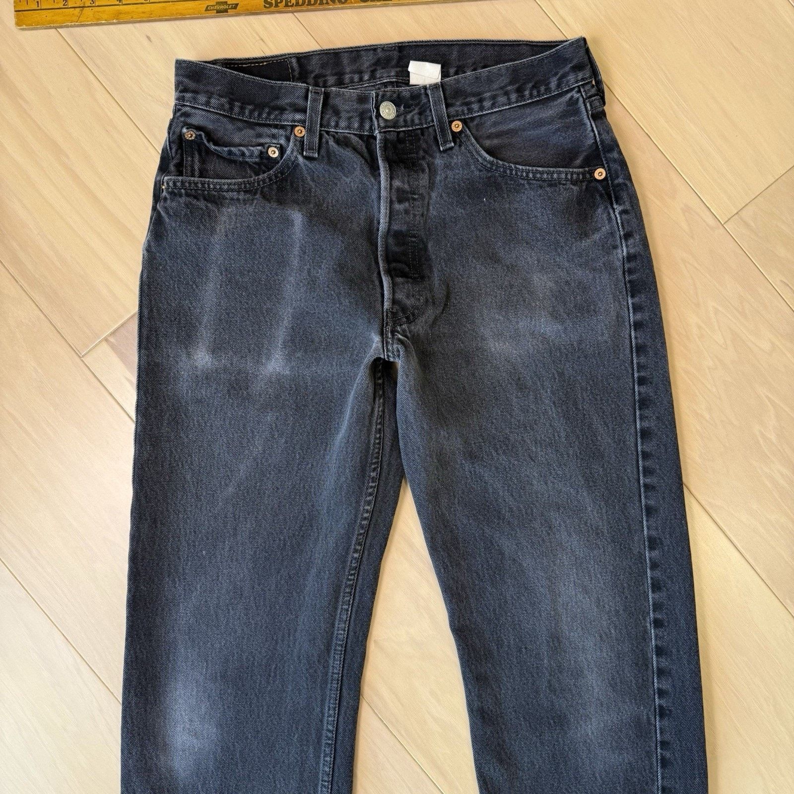 Levi's Vintage Levis 501 Jeans 30 Black 90s Straight Leg Denim Size US 30 / EU 46 - 3 Thumbnail