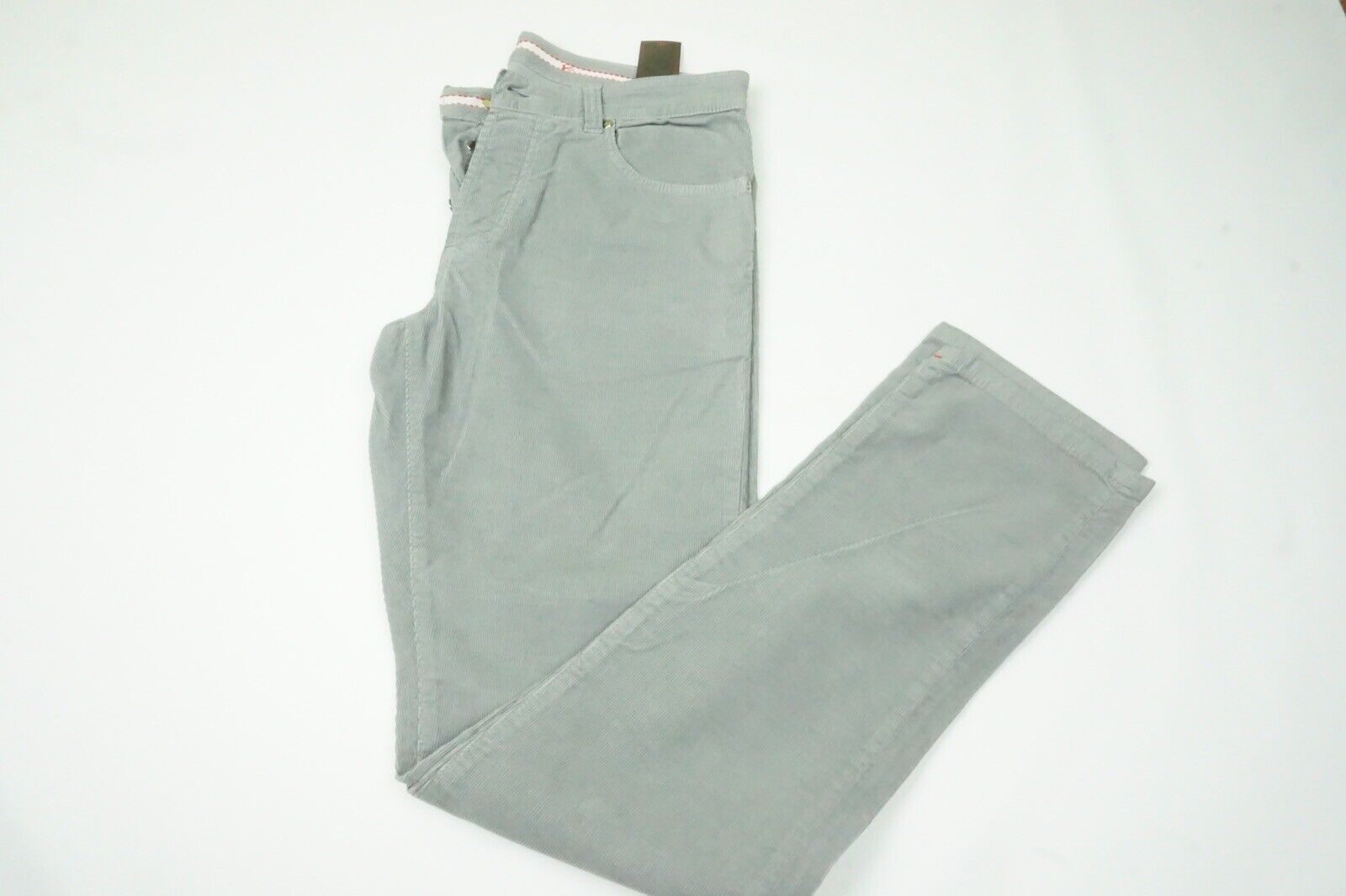 image of Isaia Tint Classic Gray Corduroy Cotton Blend Cord Casual Pa in Grey, Men's (Size 32)