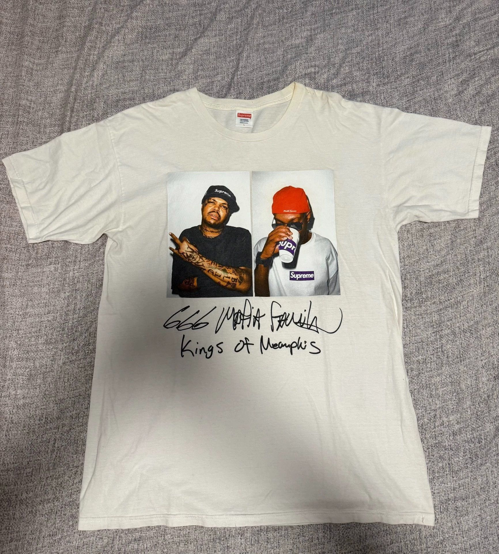 Supreme White Graphic Print "Kings of Memphis" Short Sleeve T-Shirt Size US L / EU 52-54 / 3 - 1 Thumbnail