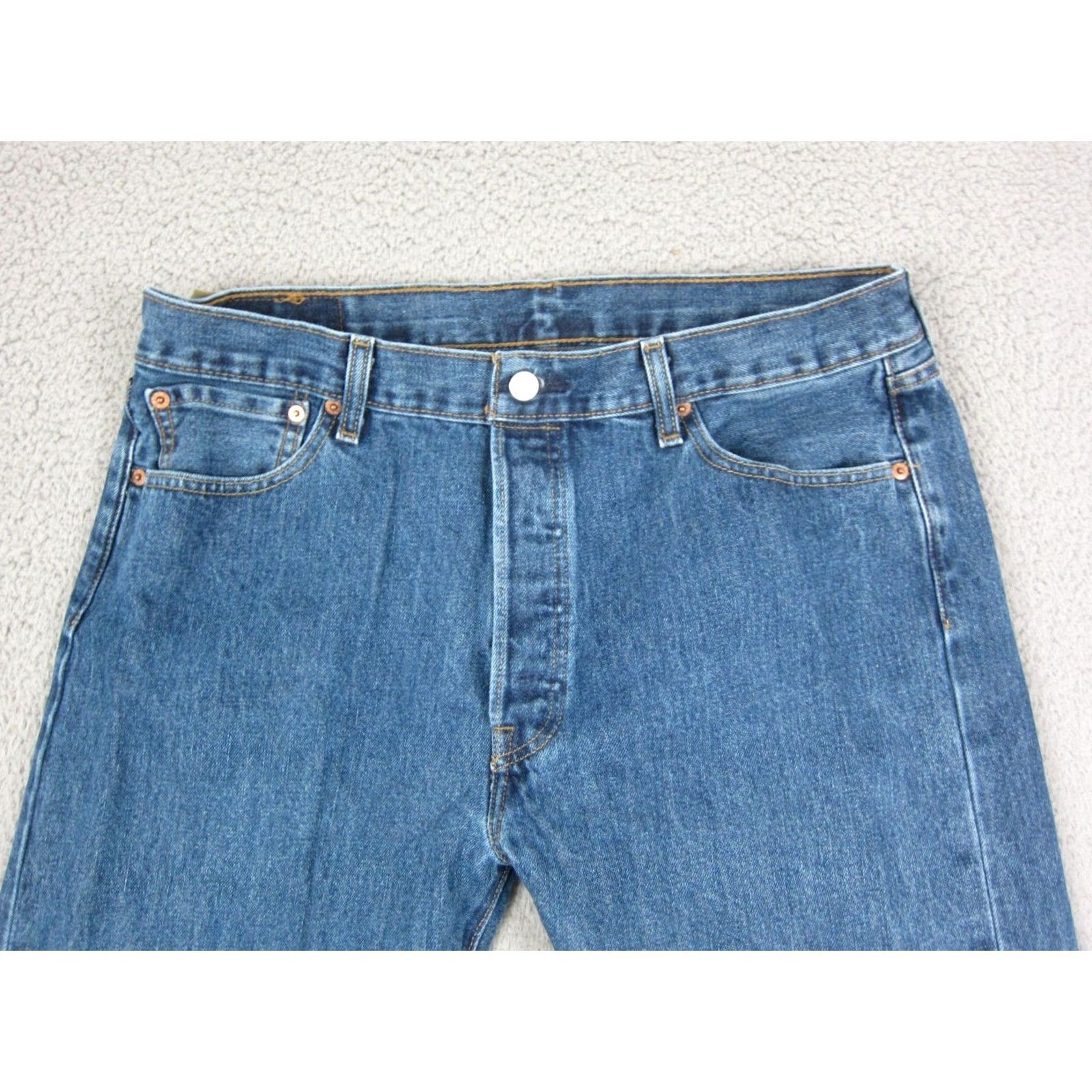Levi's VINTAGE Levi's 501 Jeans Men Medium Wash 36x30 Blue Button Fly Denim Pants 90s Size US 36 / EU 52 - 6 Thumbnail