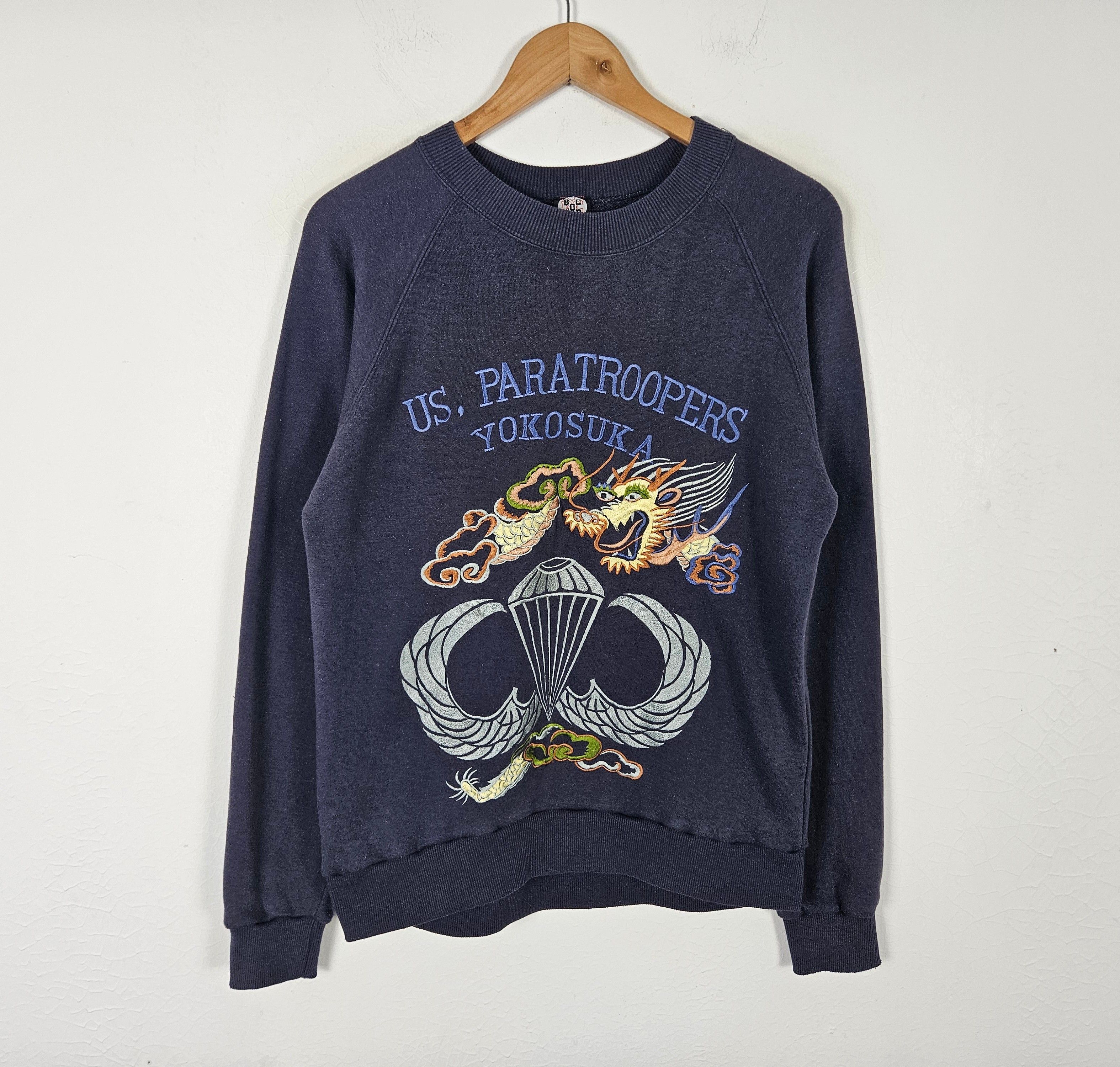 Vintage US Paratroopers Yokusuka military sukajan sweatshirt Size US M / EU 48-50 / 2 - 2 Thumbnail